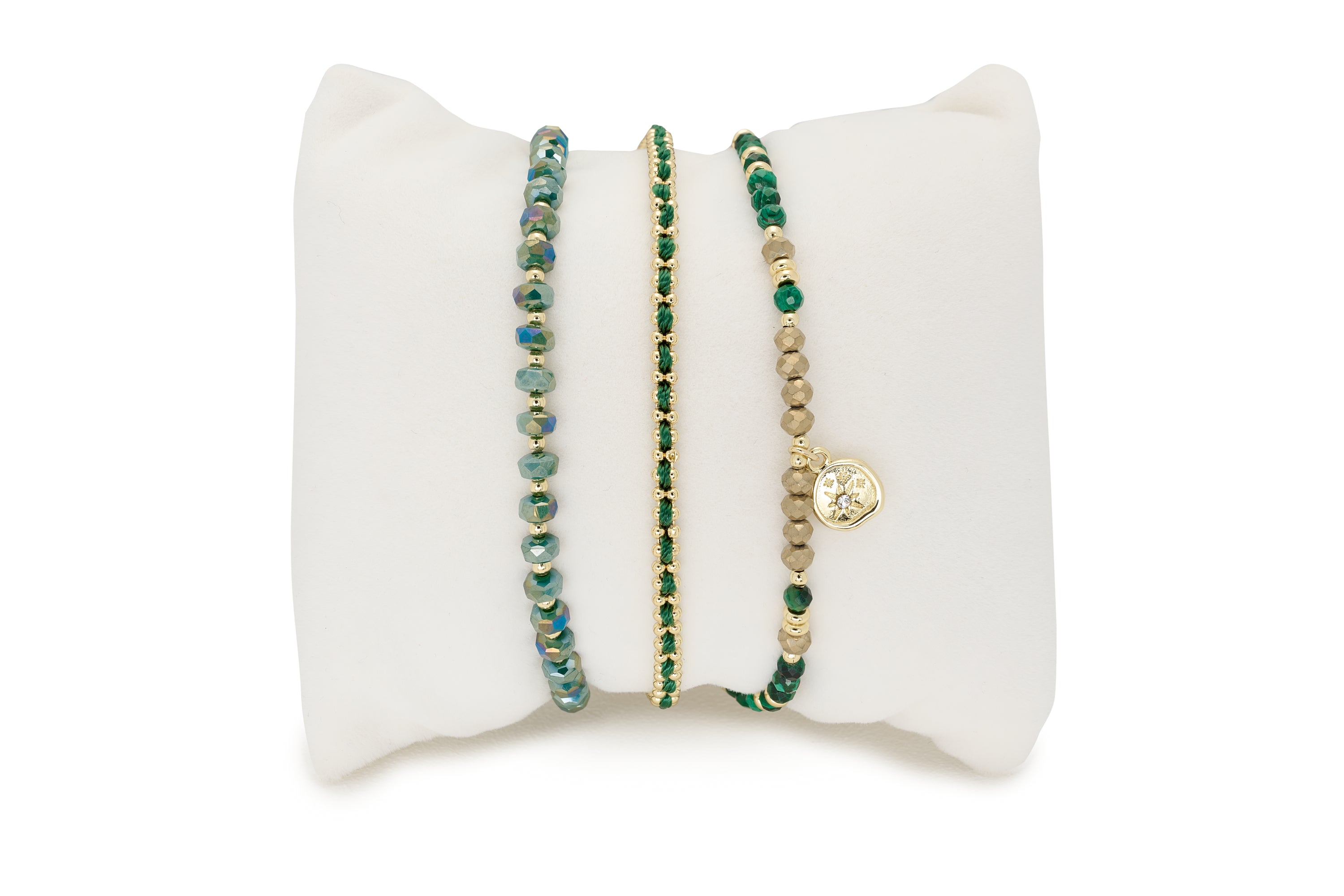Gladiolus 3 Layer Gemstone Bracelet Stack