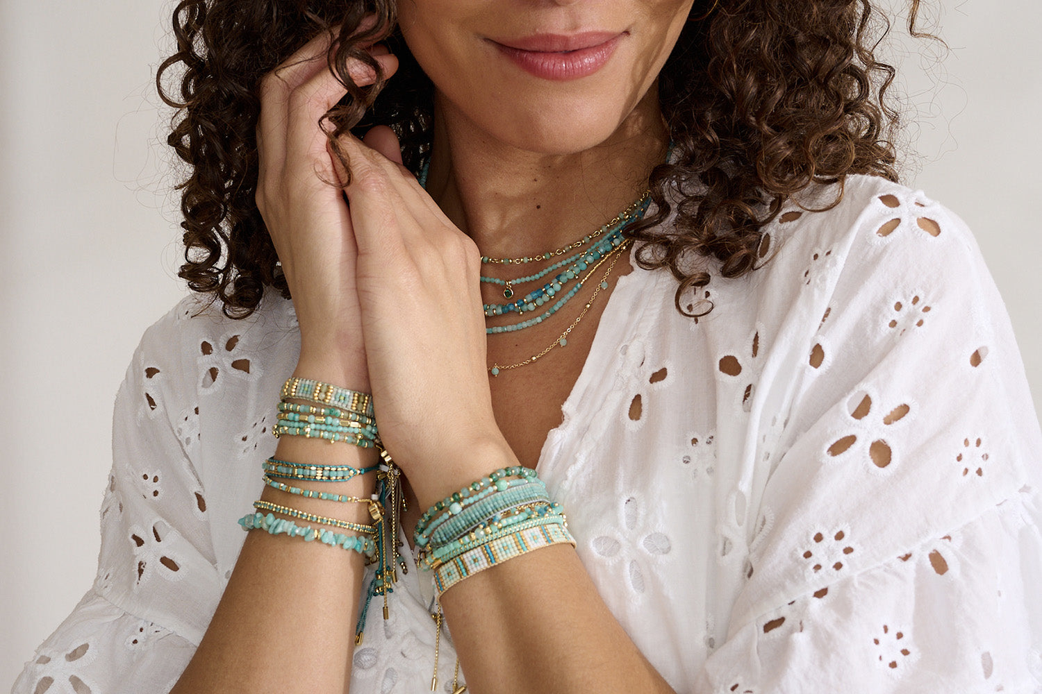 Braid Teal & Gold Bracelet