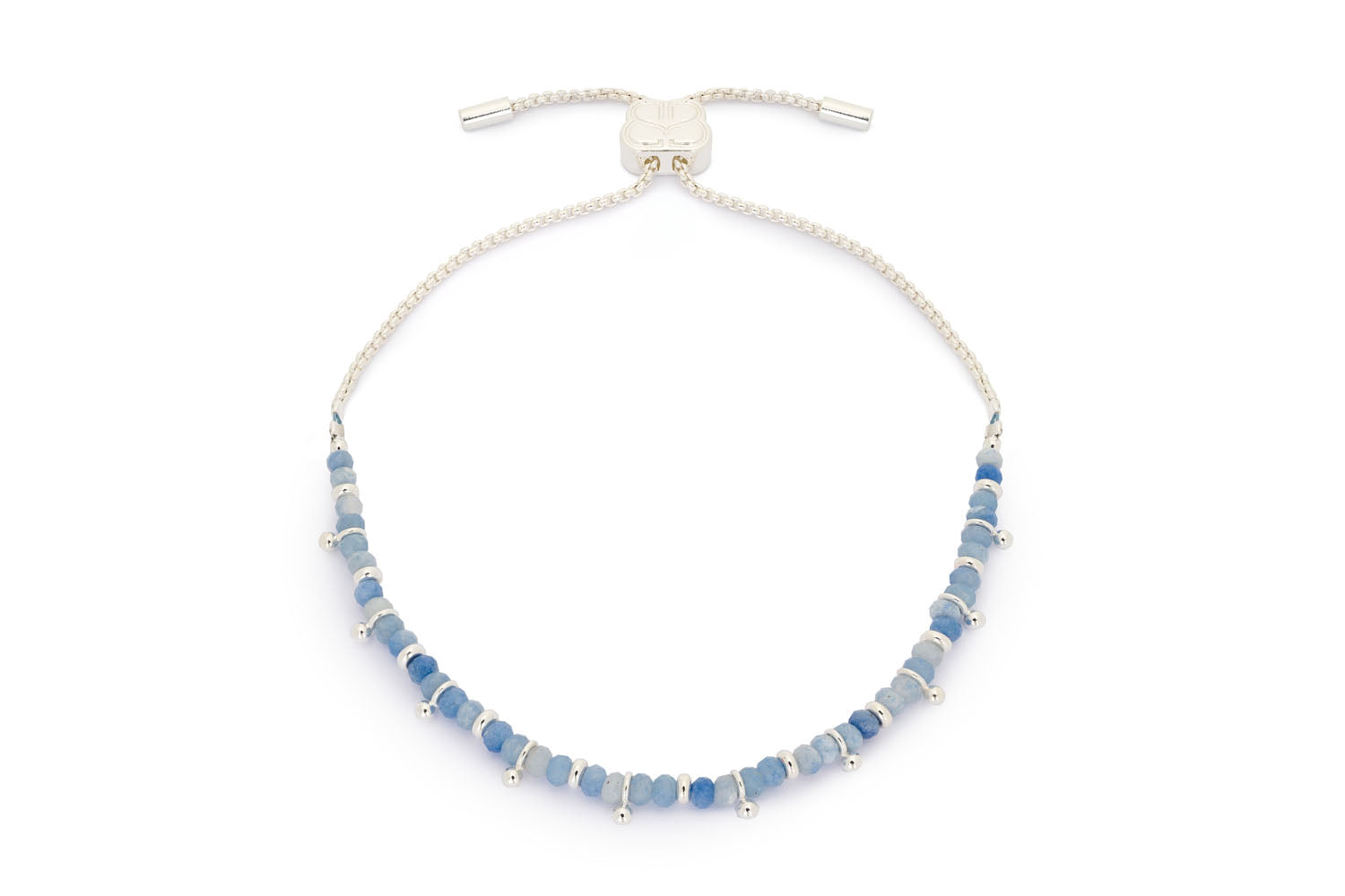 Amilla Blue Aventurine Silver Bracelet Stack