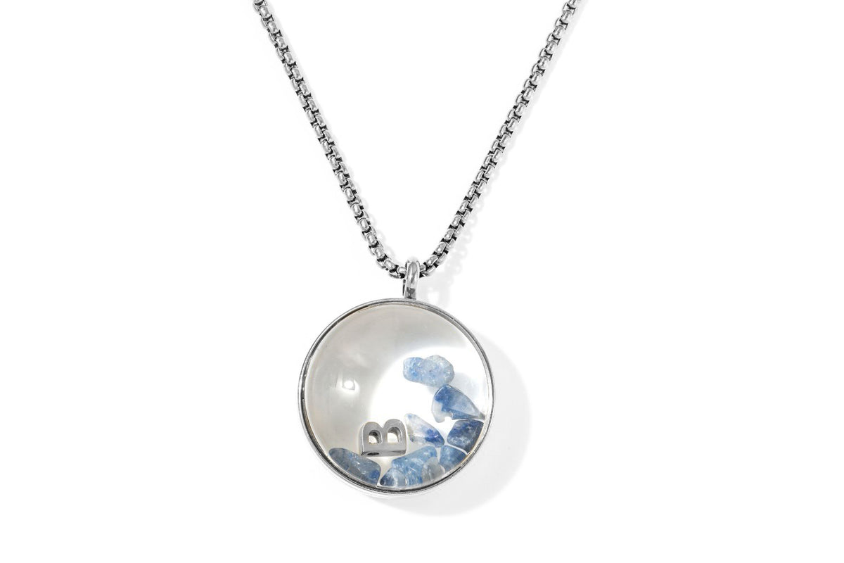 Leilani Gemstone Personalised Letter Locket Stainless Steel Necklace