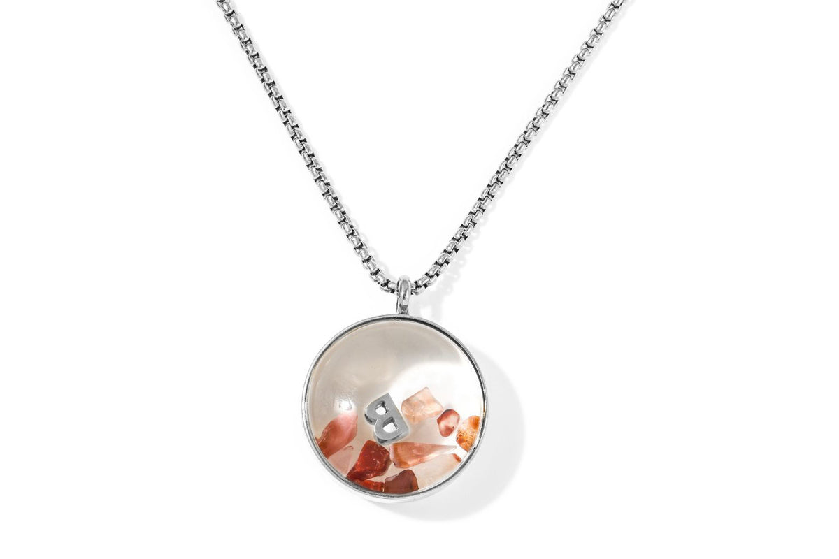 Leilani Gemstone Personalised Letter Locket Stainless Steel Necklace