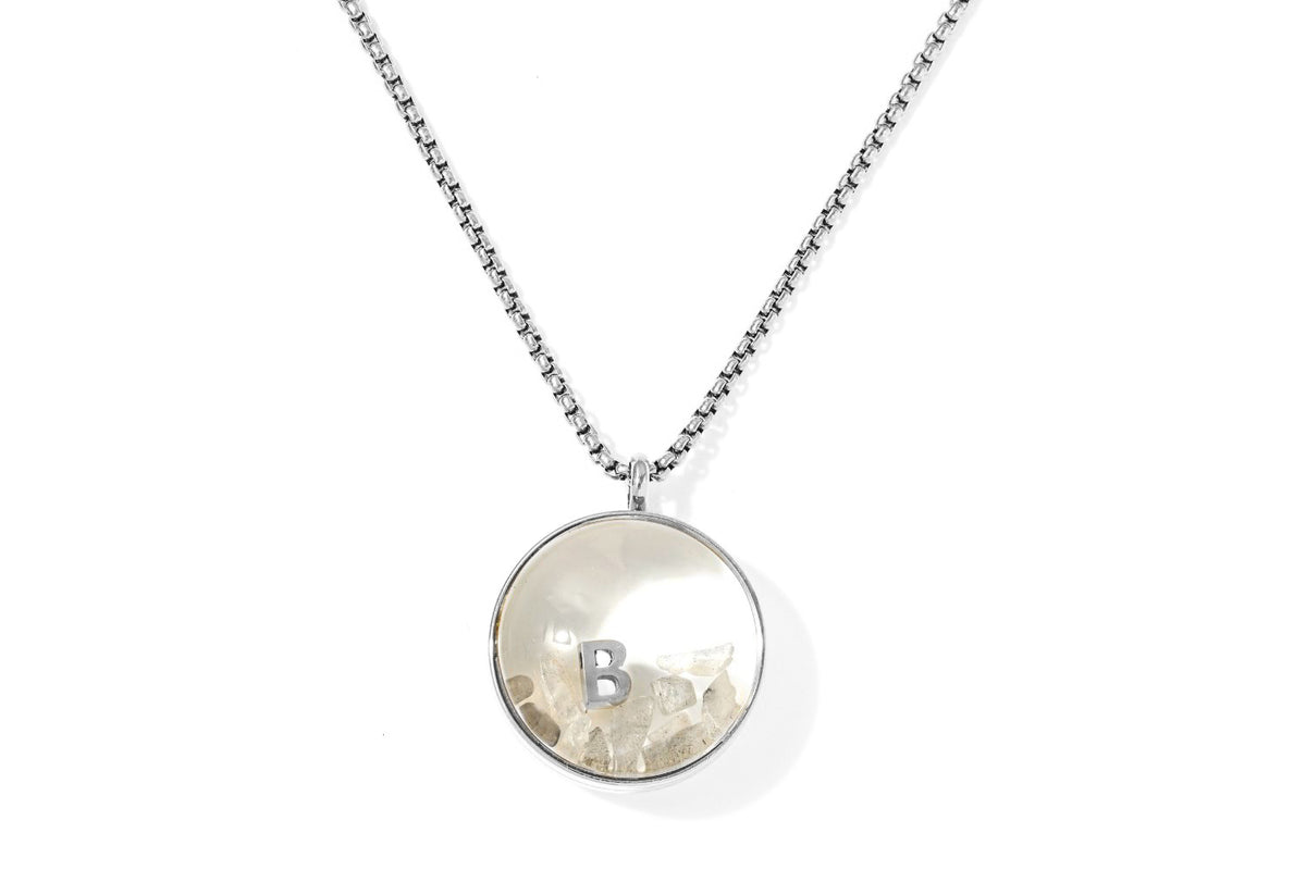 Leilani Gemstone Personalised Letter Locket Stainless Steel Necklace