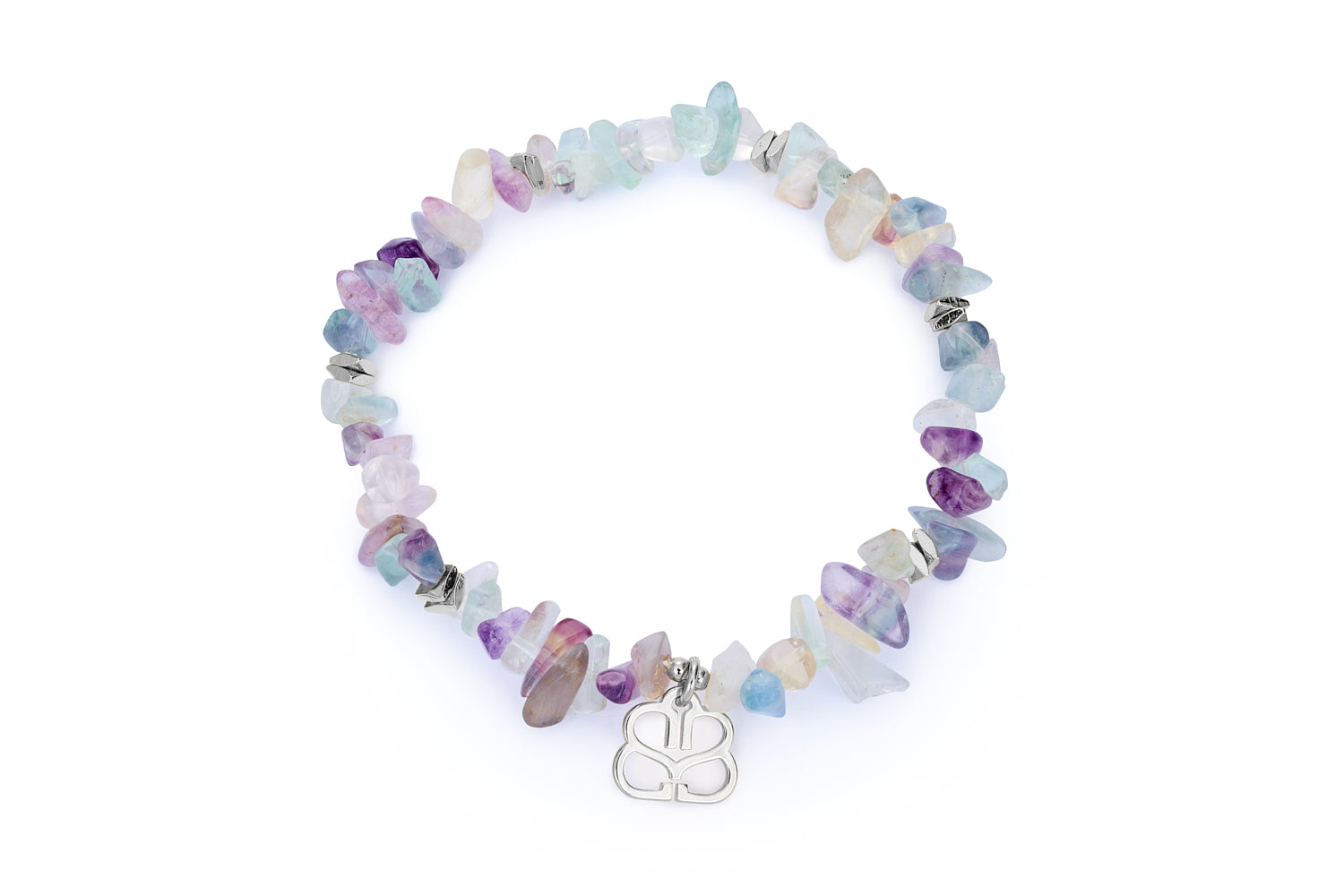 Sana Rainbow Fluorite & Silver Gemstone Bracelet