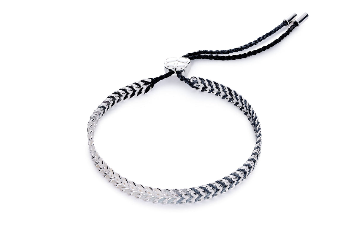 Iztac Charcoal & Silver Braided Friendship Bracelet
