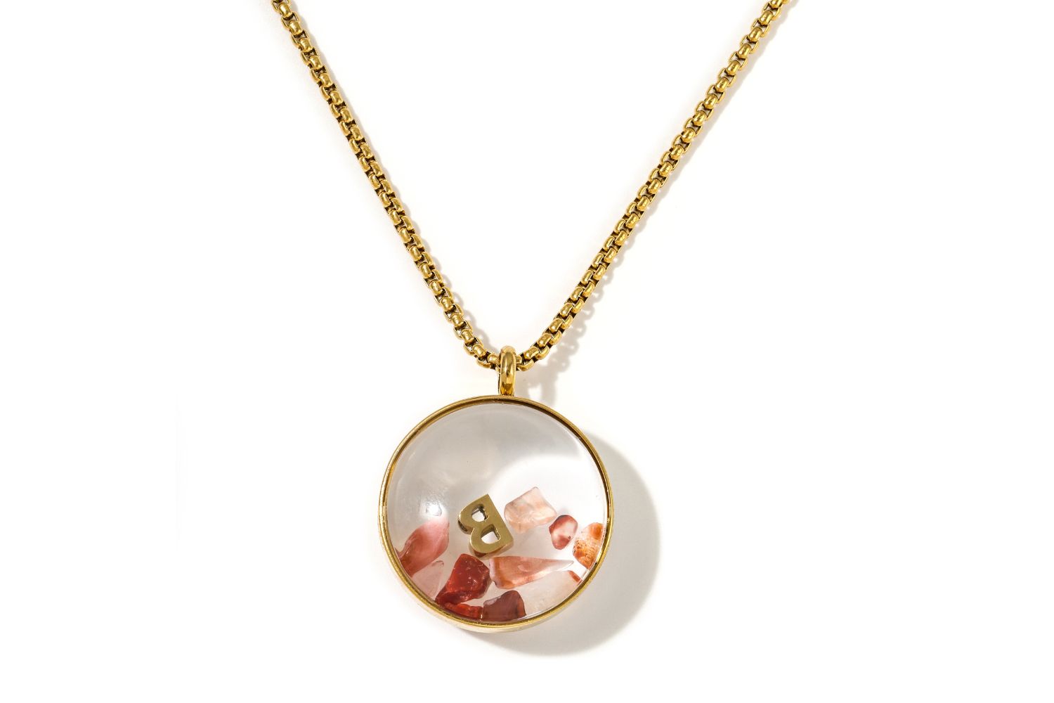 Leilani Gemstone Personalised Letter Locket Gold Necklace