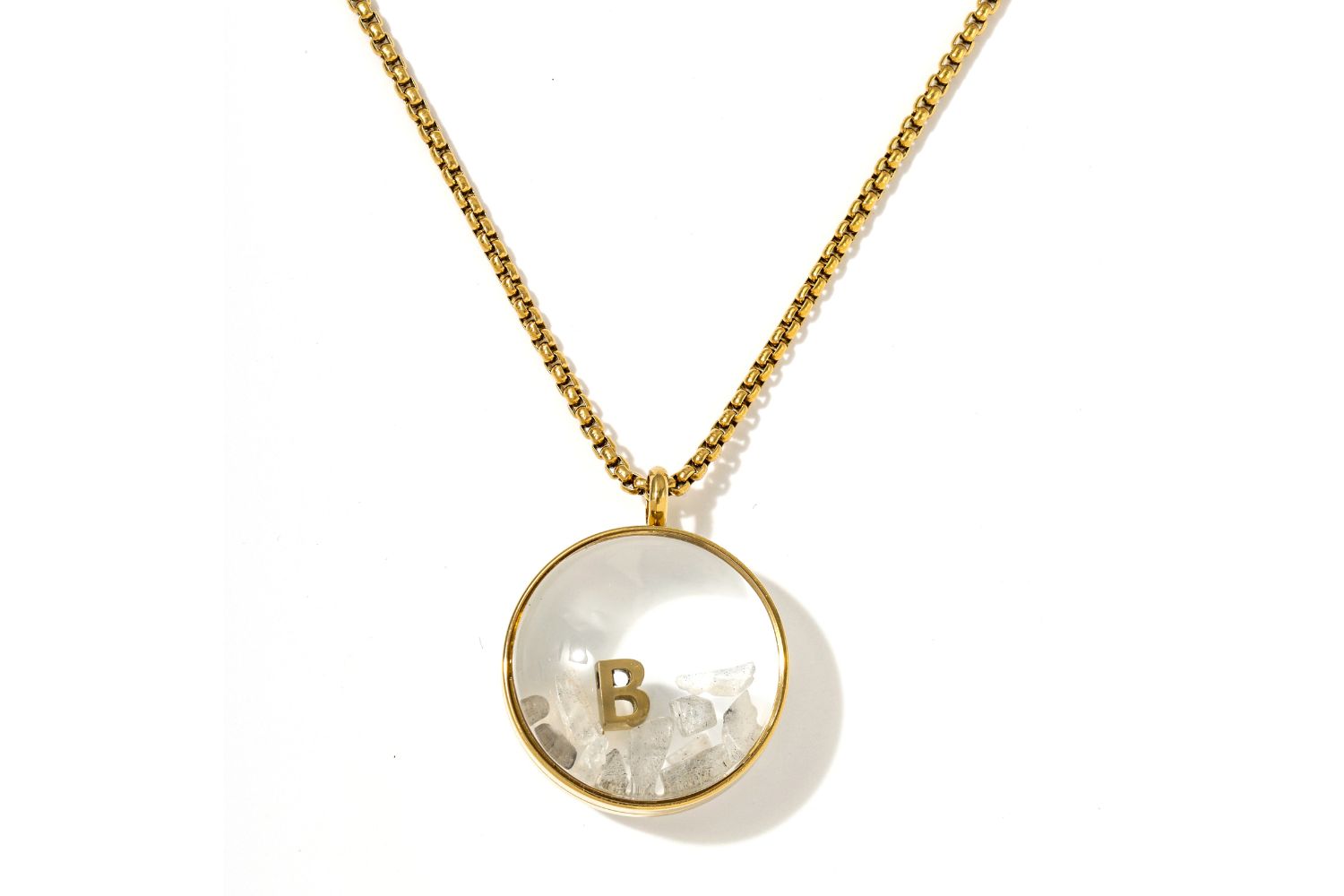 Leilani Gemstone Personalised Letter Locket Gold Necklace