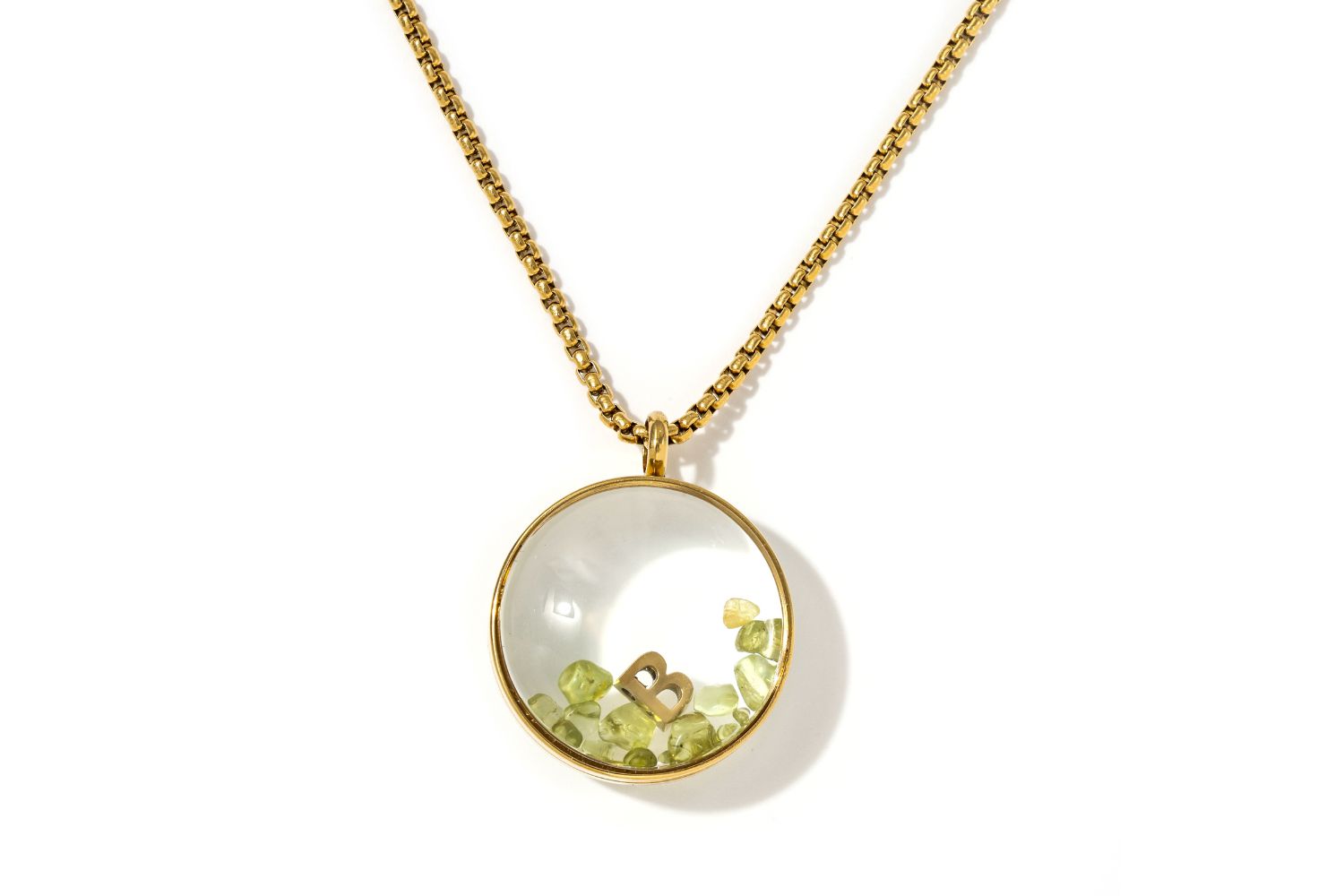 Leilani Gemstone Personalised Letter Locket Gold Necklace