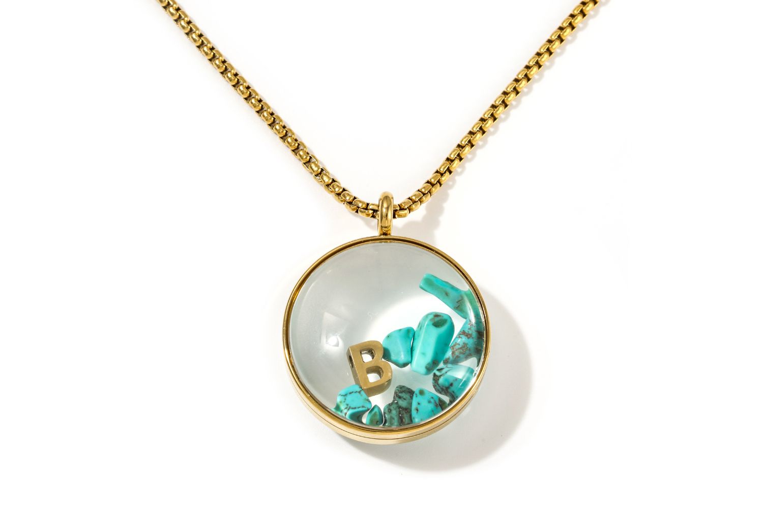 Leilani Gemstone Personalised Letter Locket Gold Necklace