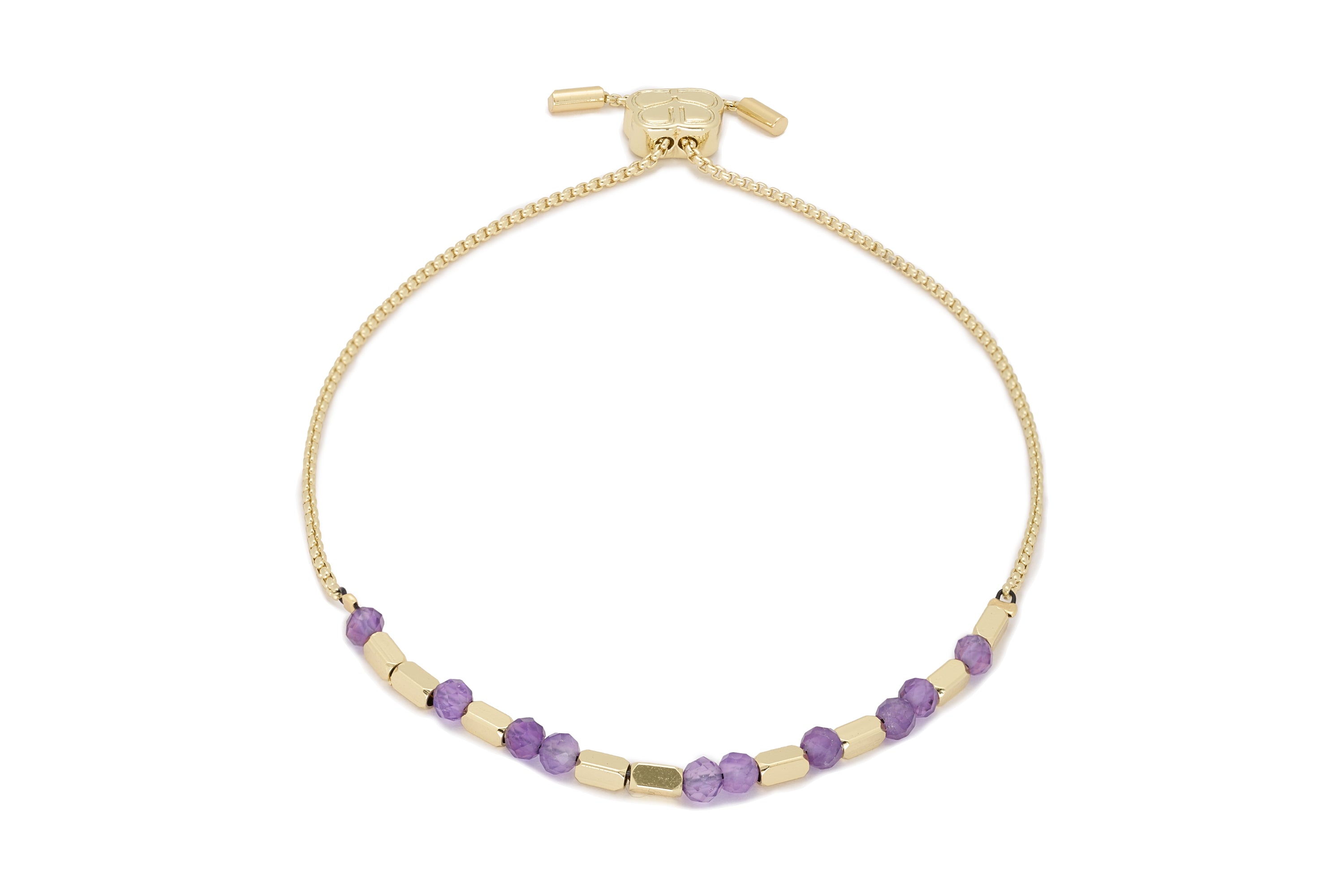 Calming Smokey Quartz or Amethyst Gold Bracelet