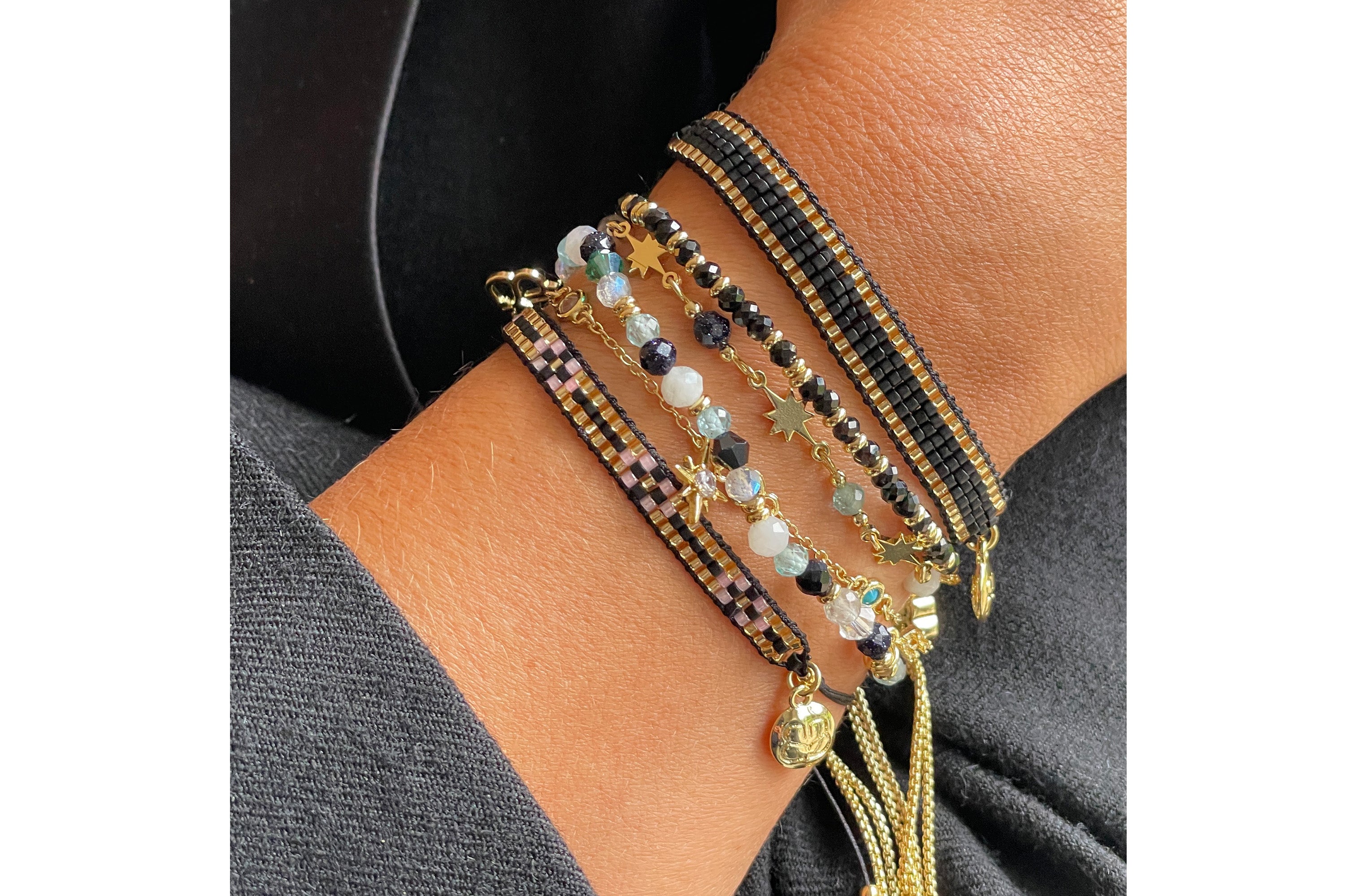 Mystical Black Spinel Gold Bracelet