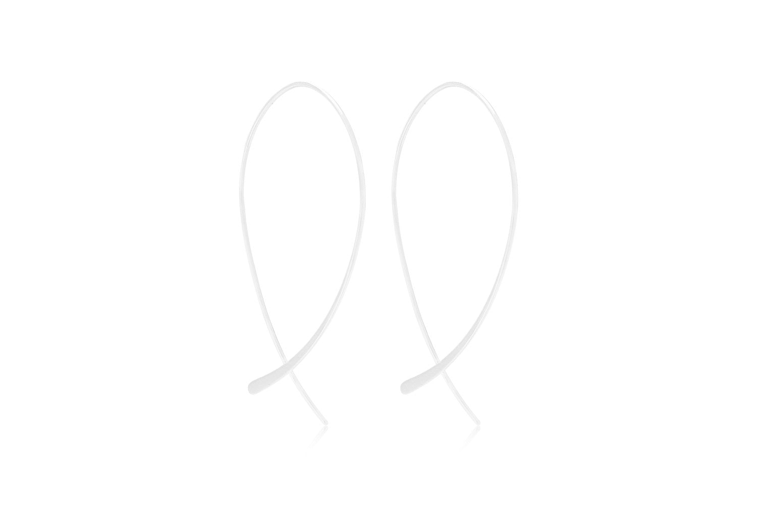 Dion Sterling Silver Thread-through Earrings with Silver Curved Bar