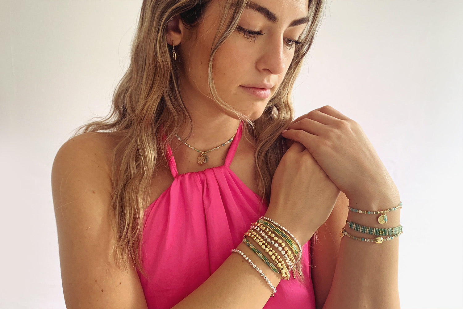 Matira Green Beaded Friendship Bracelet