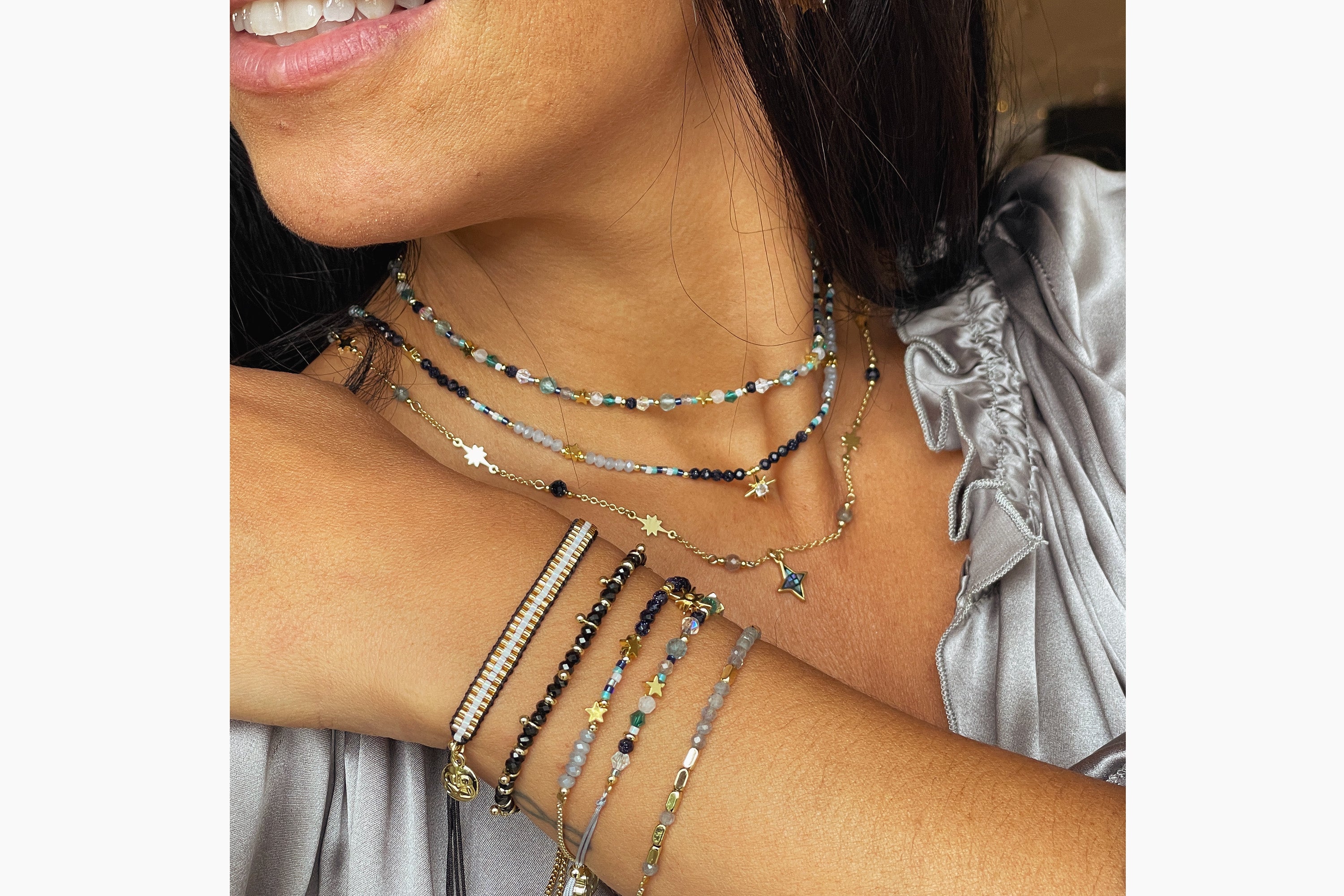 Calming Smokey Quartz or Amethyst Gold Bracelet