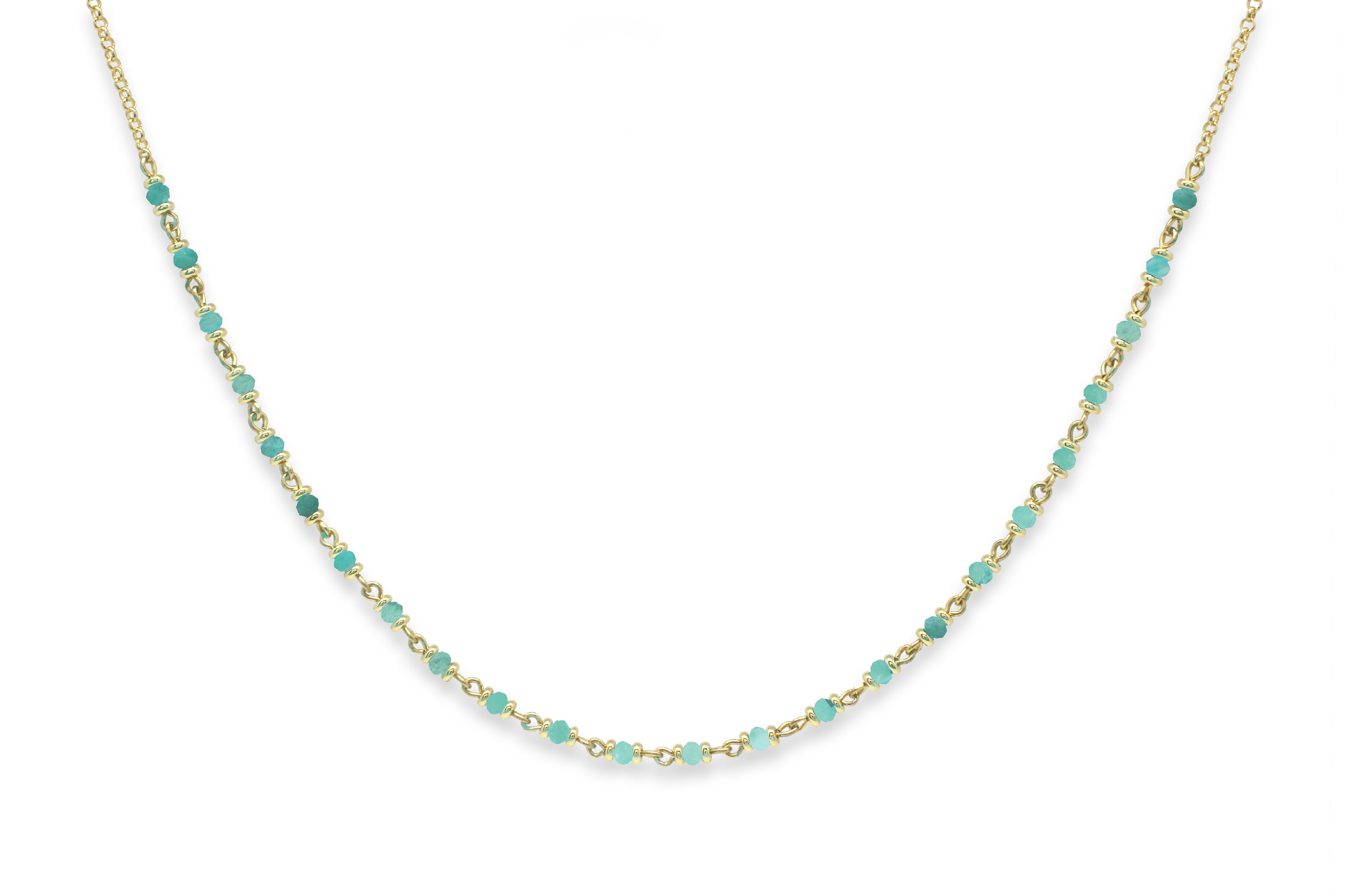 Panacea Amazonite Gold Gemstone Necklace