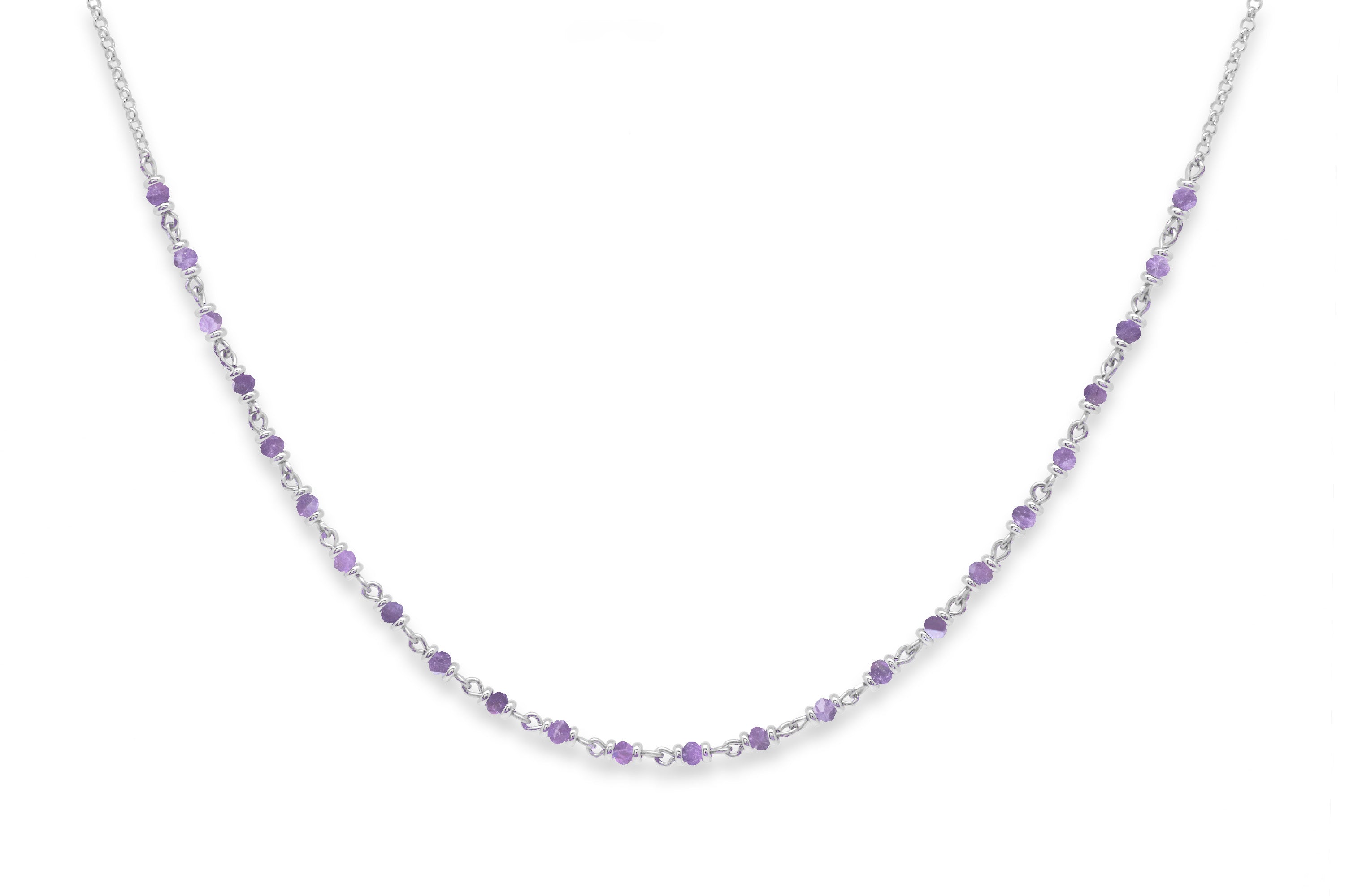 Panacea Amethyst Silver Gemstone Necklace