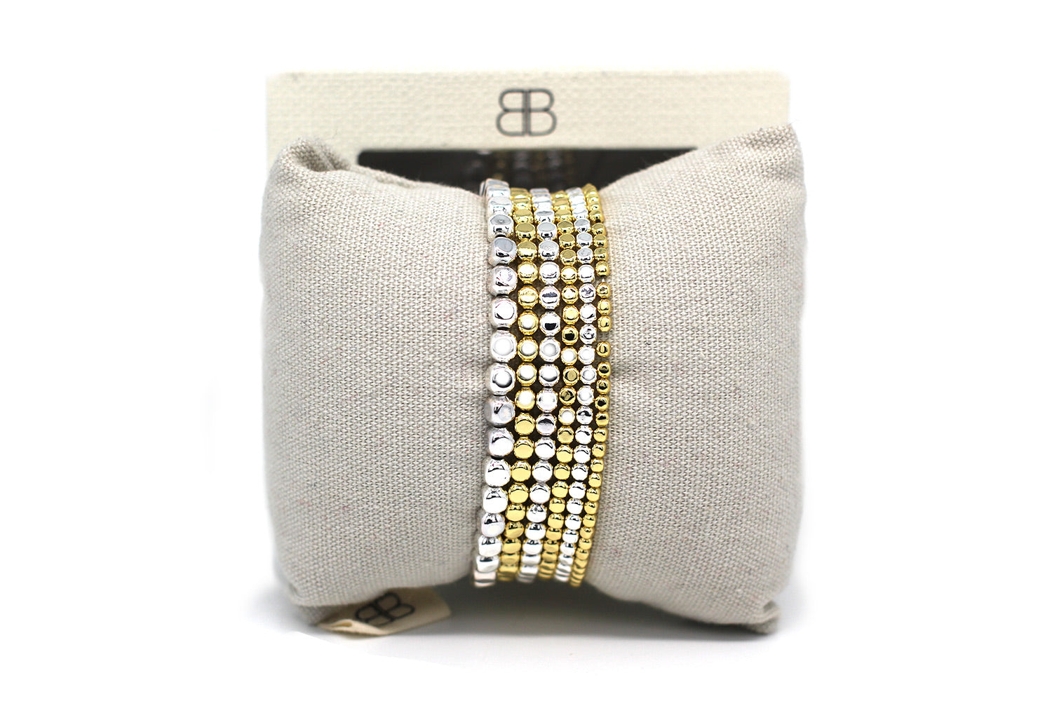 Macau Gold & Silver 6 Layered Bracelet Stack
