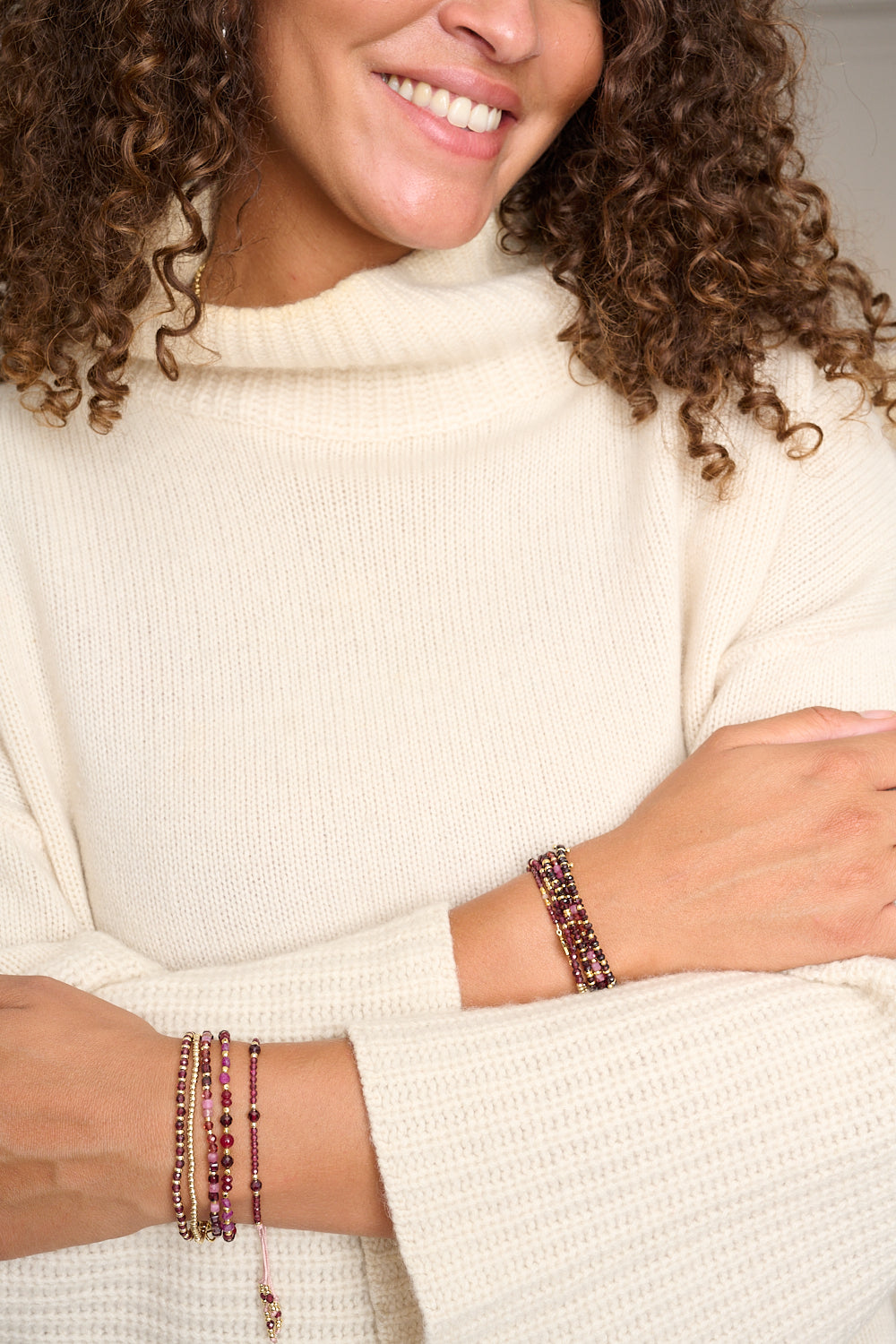 Mystical Garnet & Gold Bead Bracelet