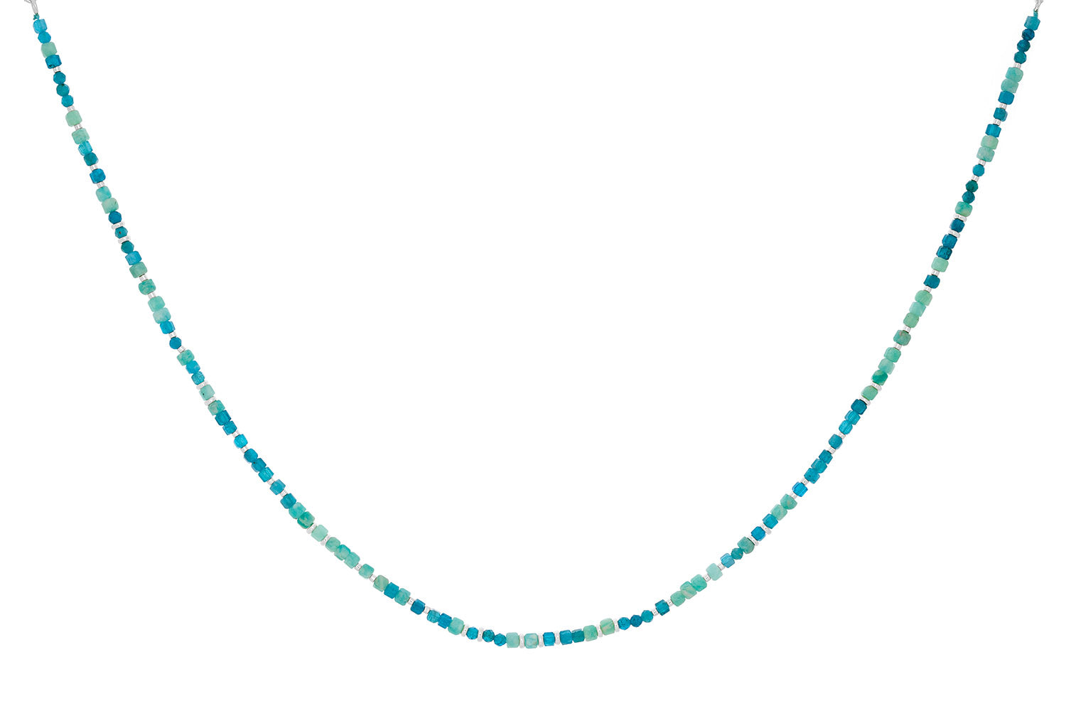 Allegra Amazonite and Apatite Silver Necklace