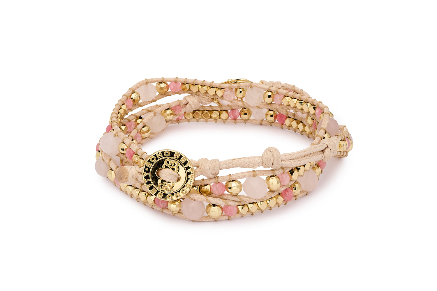 Back view of the America Rose Quartz with the button fastening.