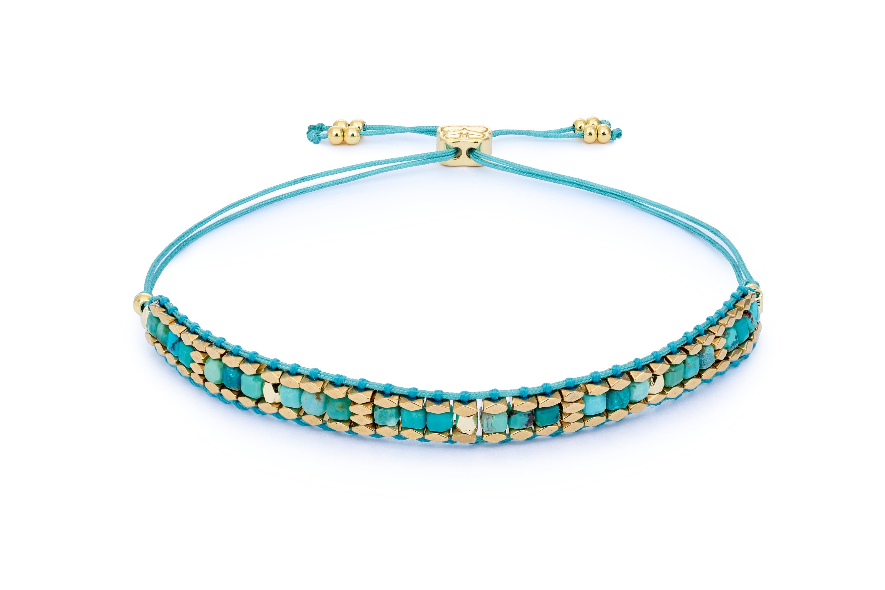 Anastasia Turquoise Howlite Gold Bracelet