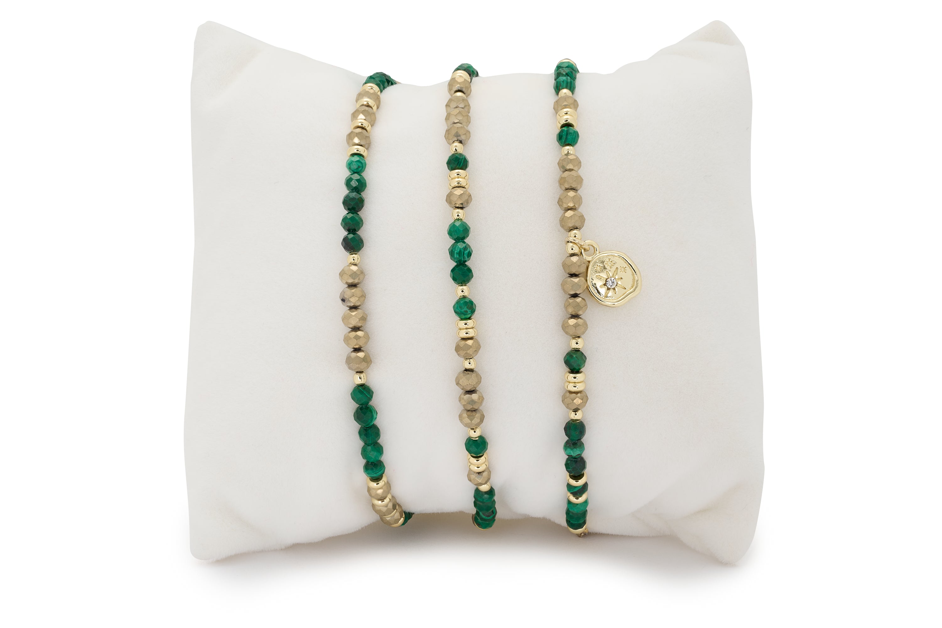 Emerald 3 Layer Bracelet Stack