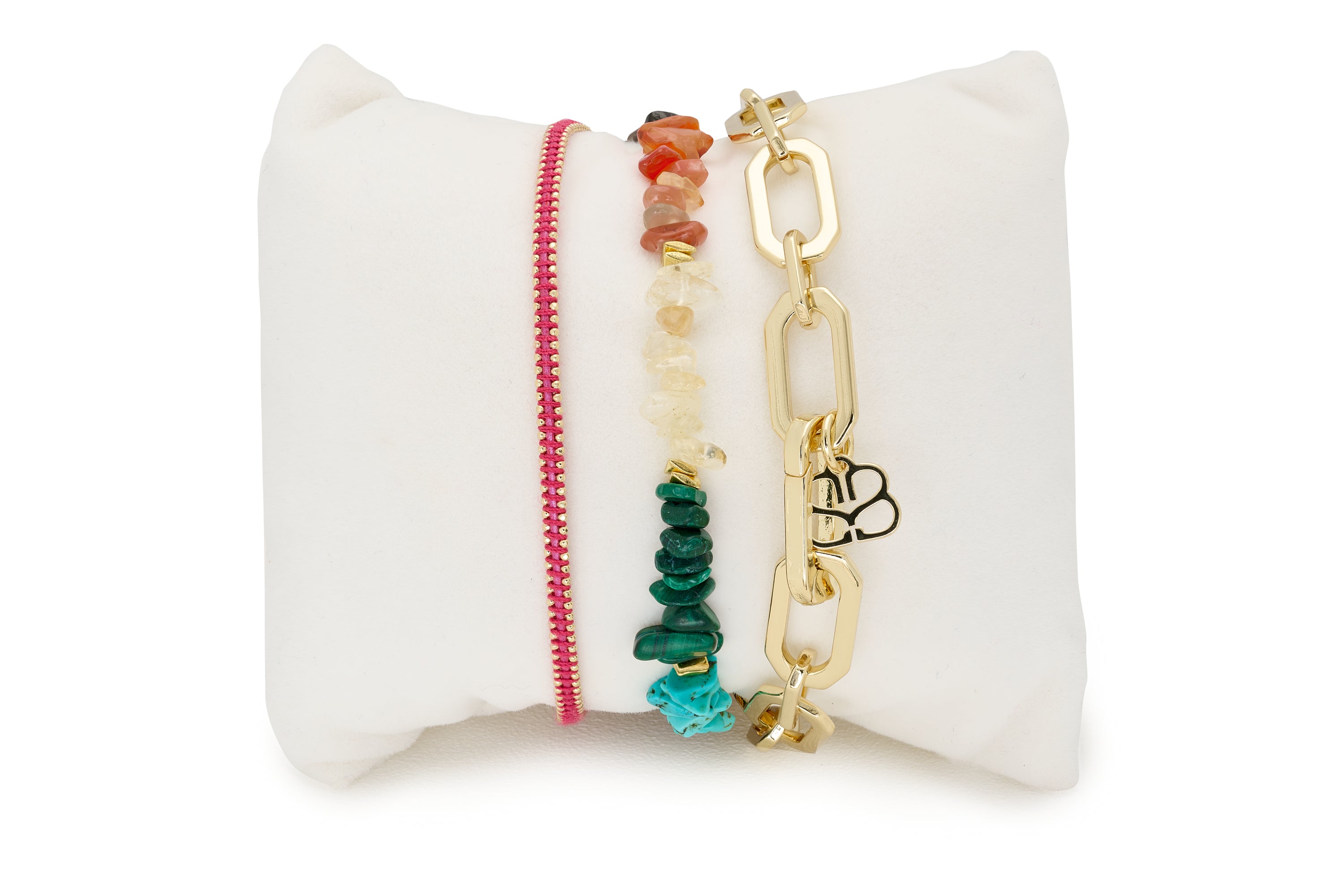 Hue 3 Layer Gemstone Bracelet Stack