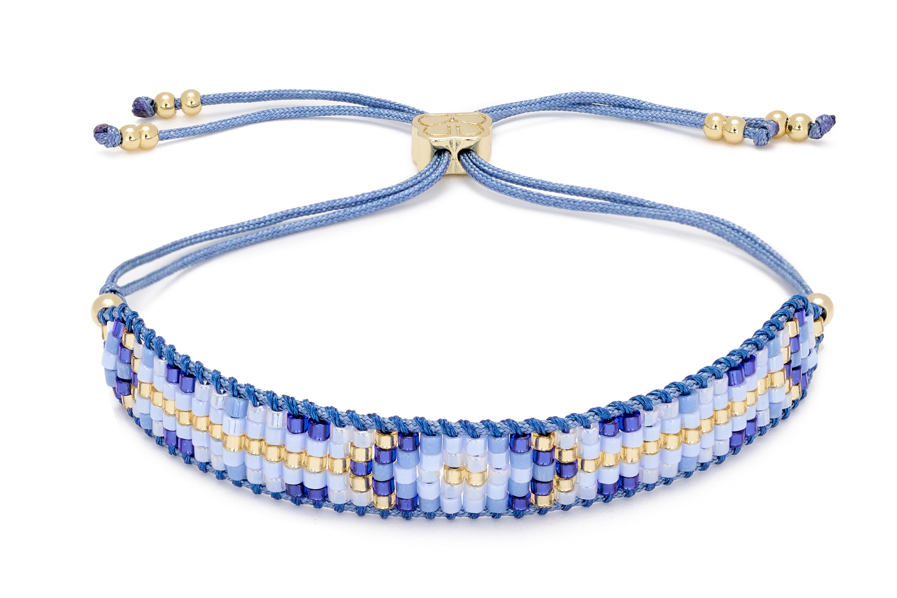 Fantasy Blue Friendship Beaded Gold Bracelet