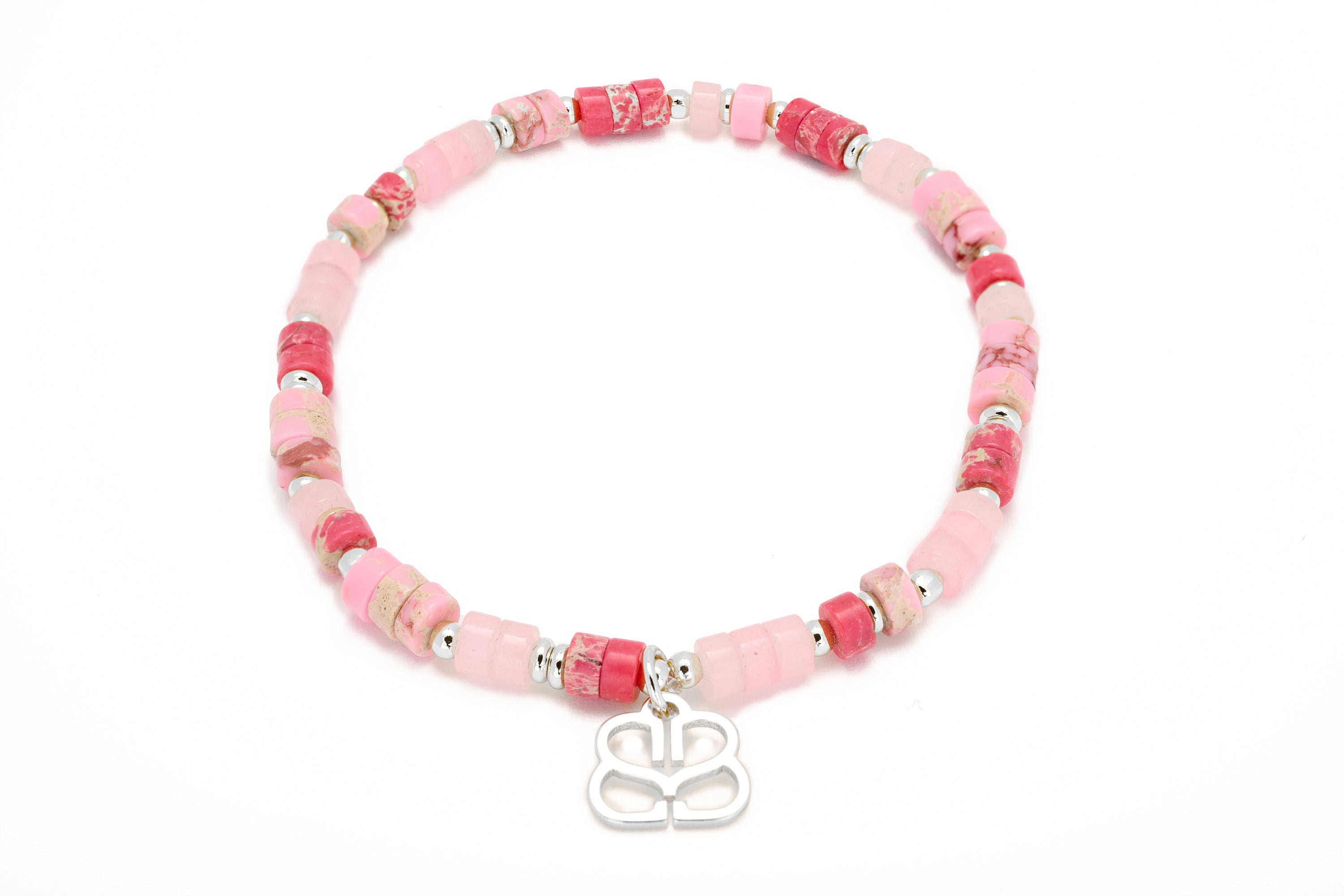 Breeze Pink Silver Gemstone Bracelet