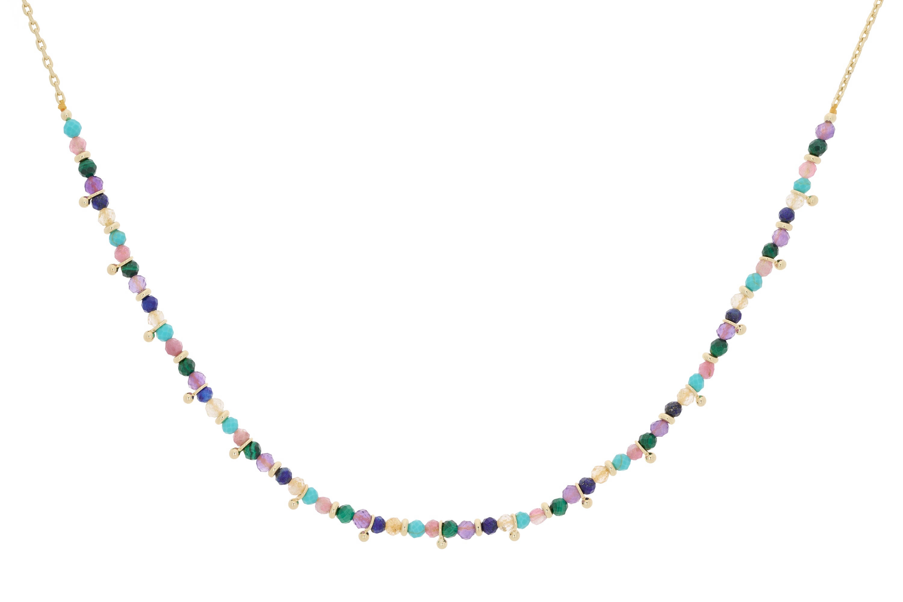 Salus Candy Multi Gemstone Gold Necklace