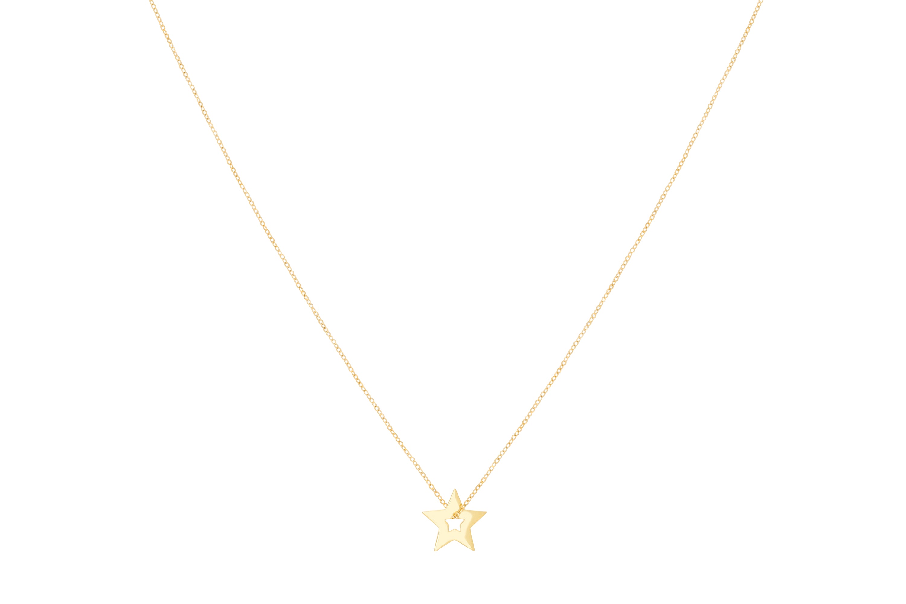 Blitz Hollow Gold Sterling Necklace