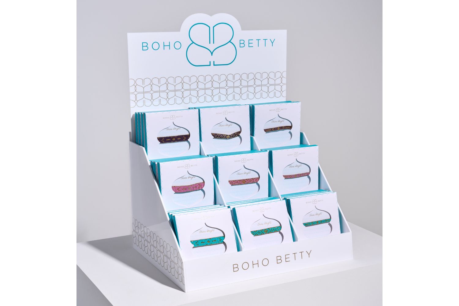 Meet the bright and beautiful Boho Betty Acrylic Stand ready for you to adorn with the jewellery you choose for your store.