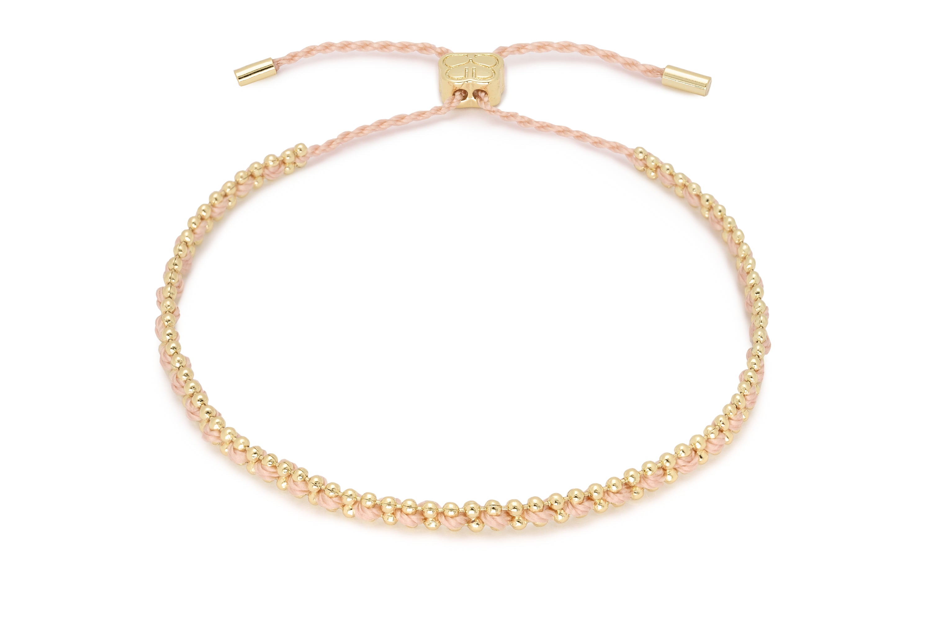 Braid Salmon Pink & Gold Bracelet