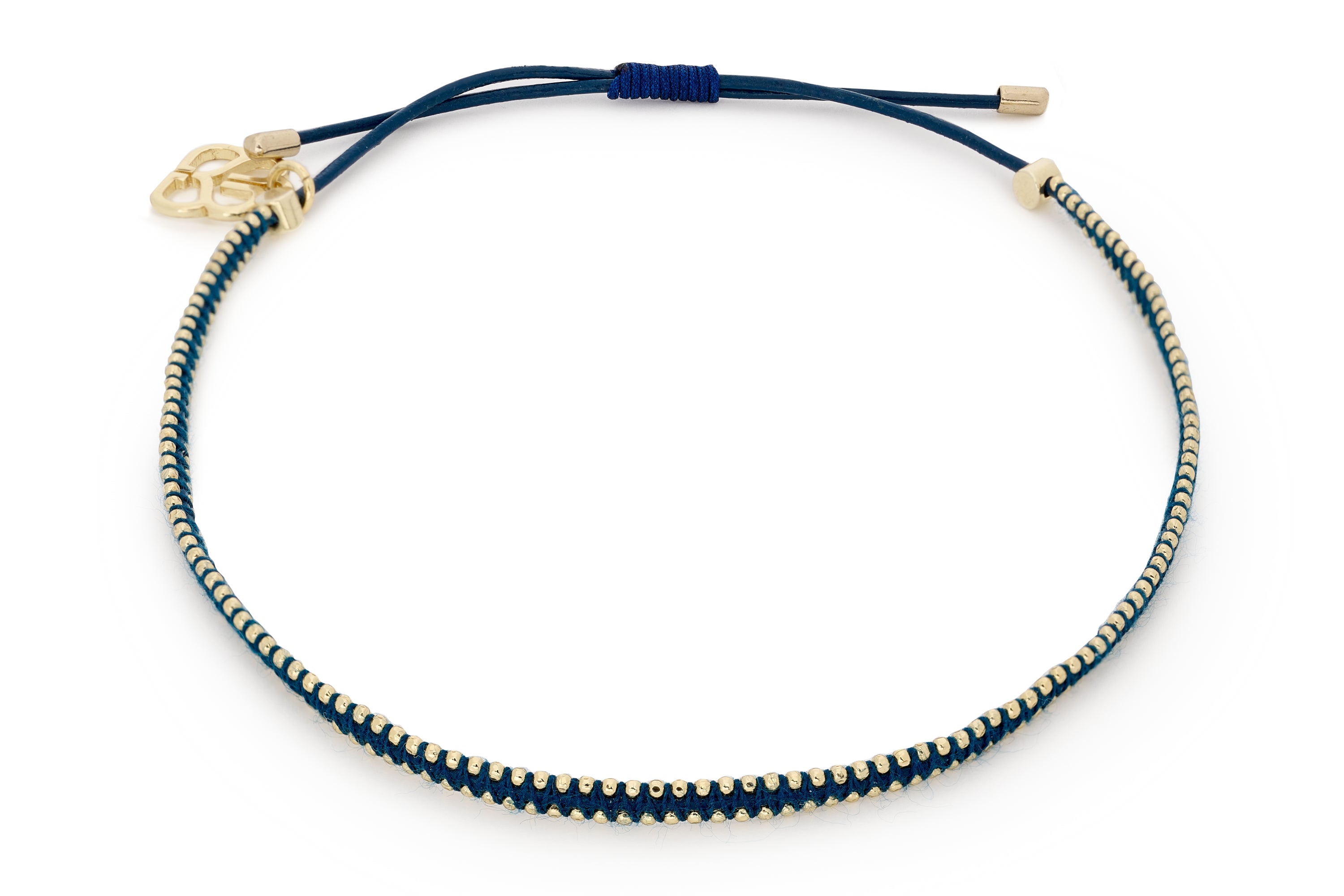 Euphonium Navy Blue & Gold Pull Through Woven Bracelet