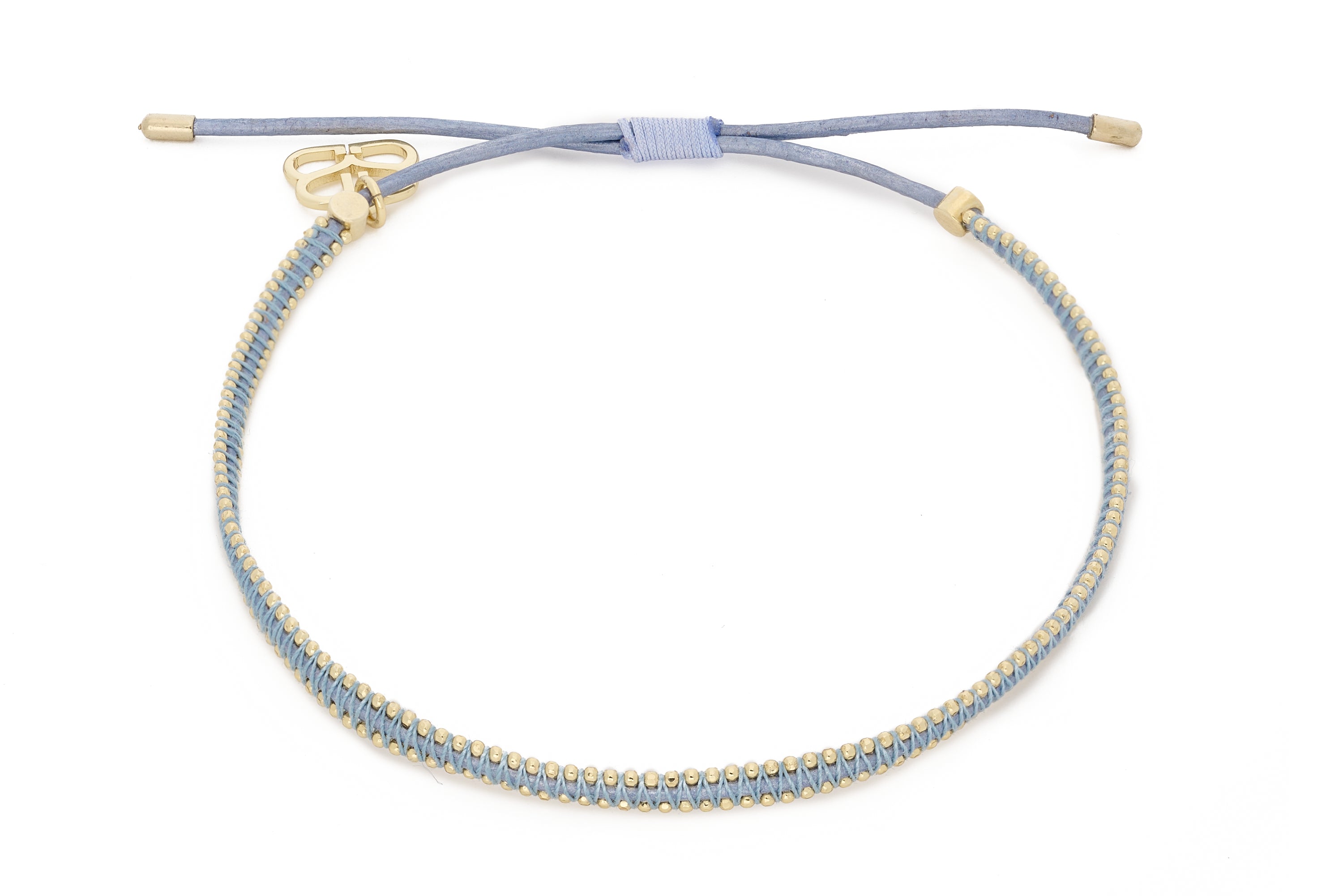 Euphonium Grey & Gold Pull Through Woven Bracelet