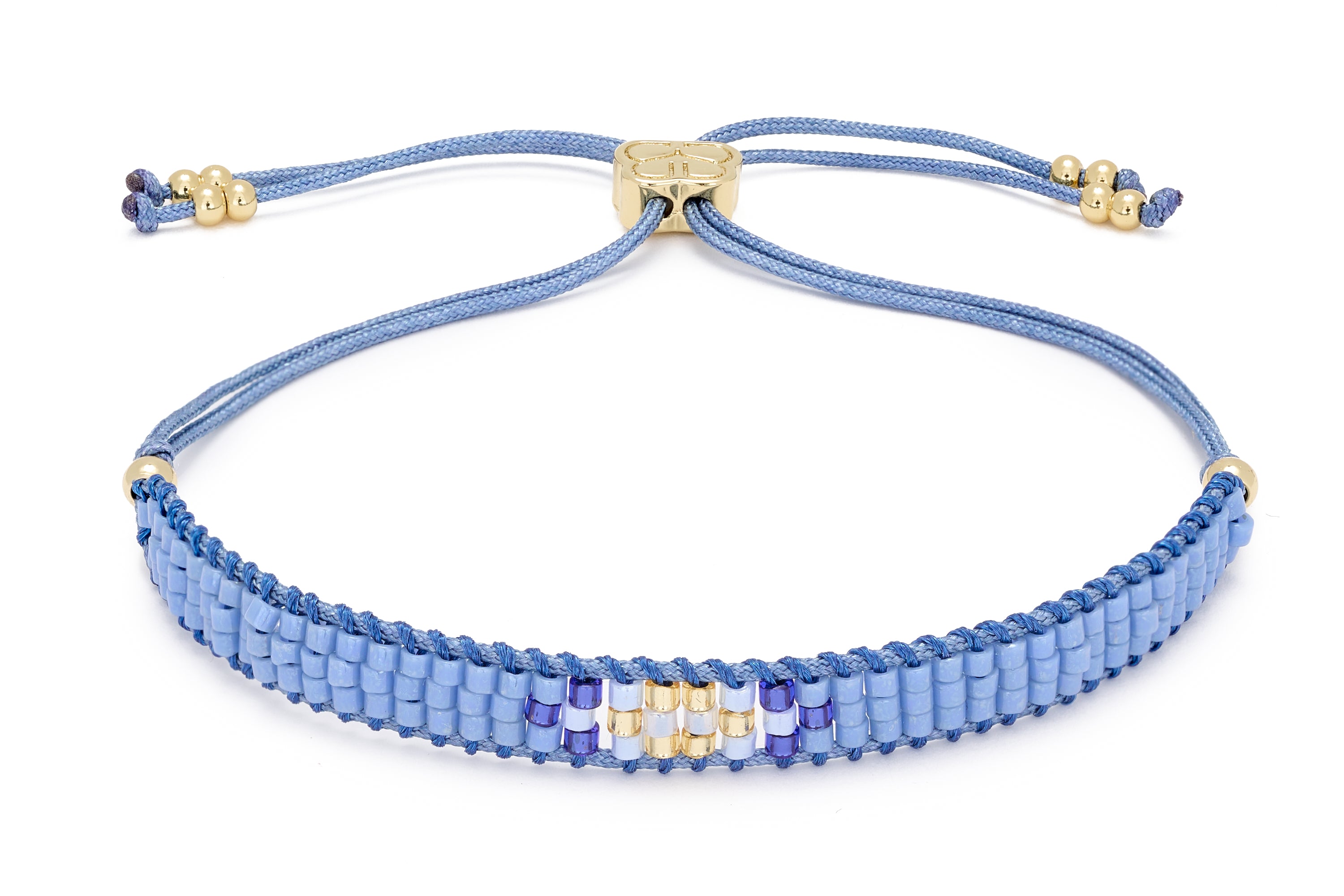 Jump Blue Friendship Beaded Gold Bracelet