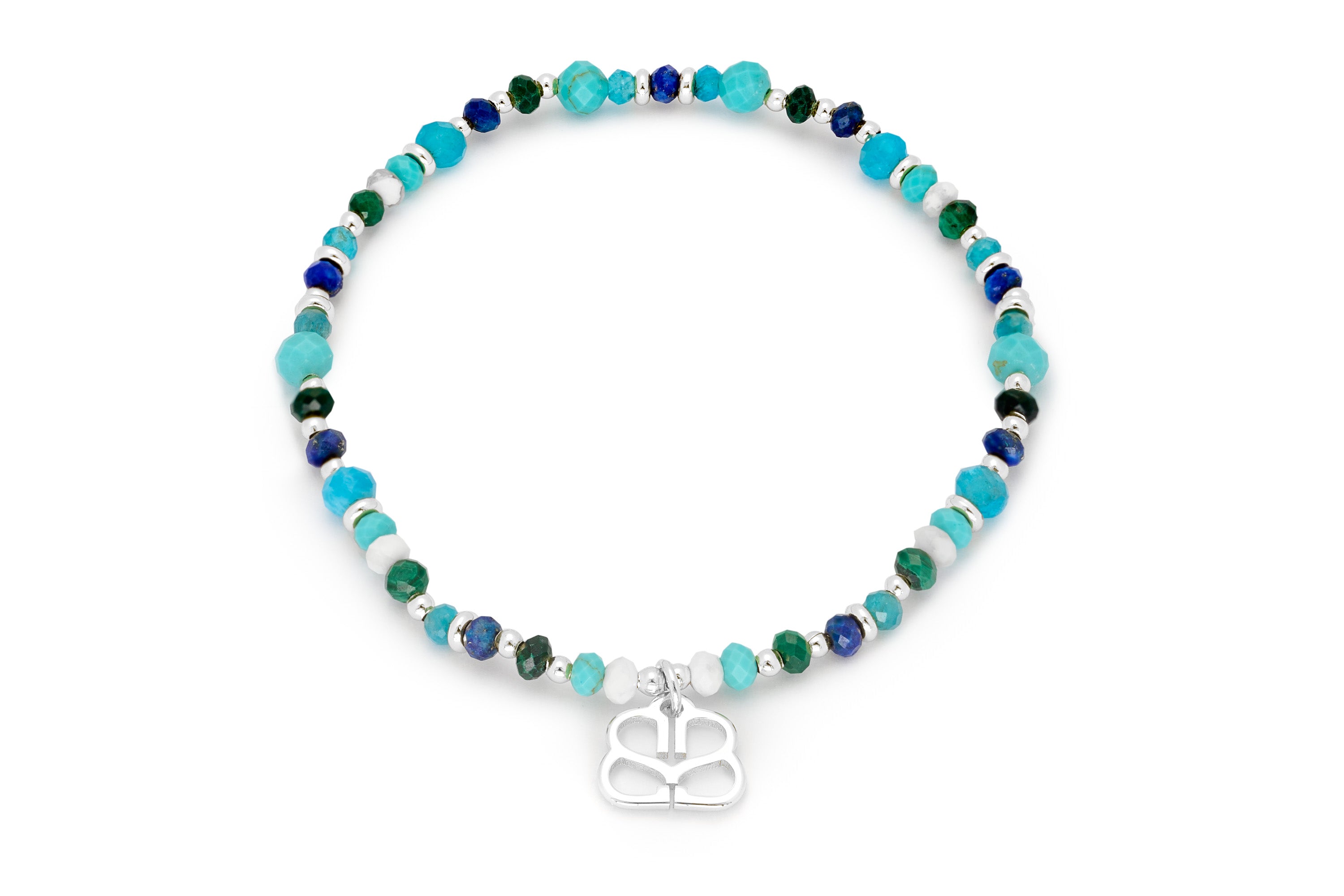 Timeless Silver Stretch Gemstone Bracelet