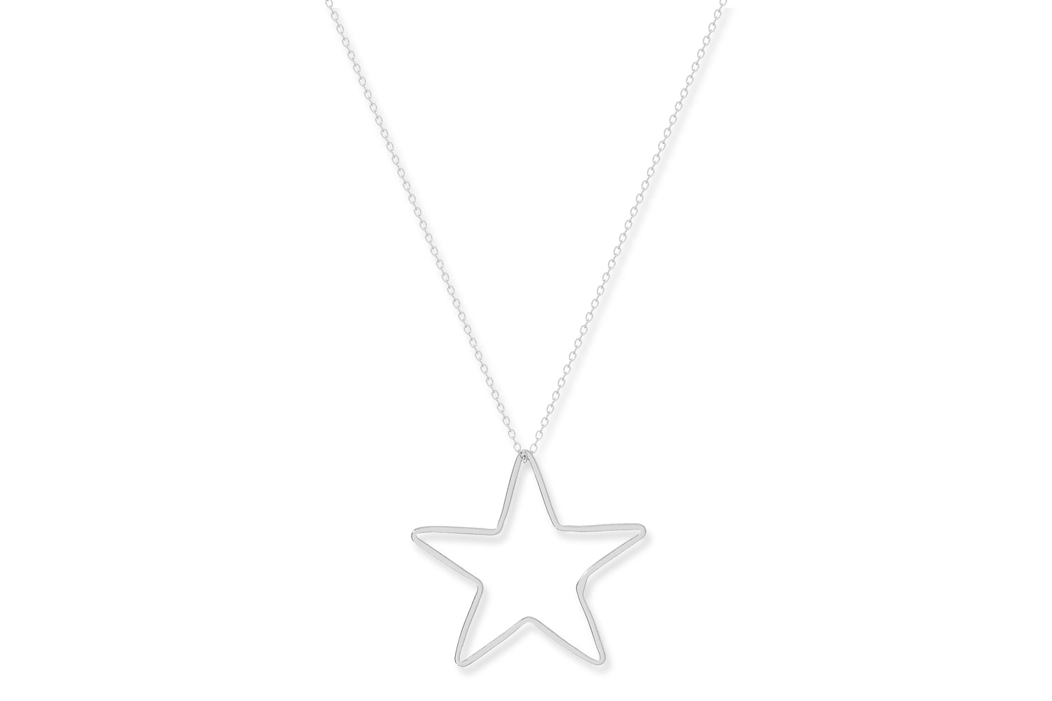 Fino Sterling Silver Star Necklace