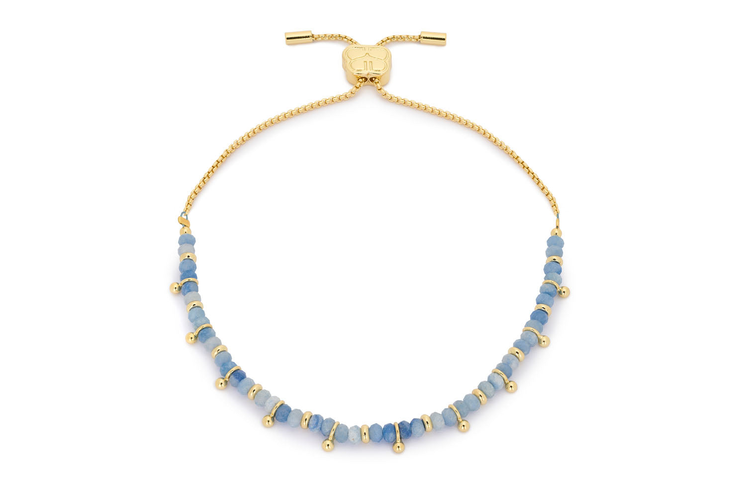 Abaco Blue Aventurine & Gold Bracelet Stack