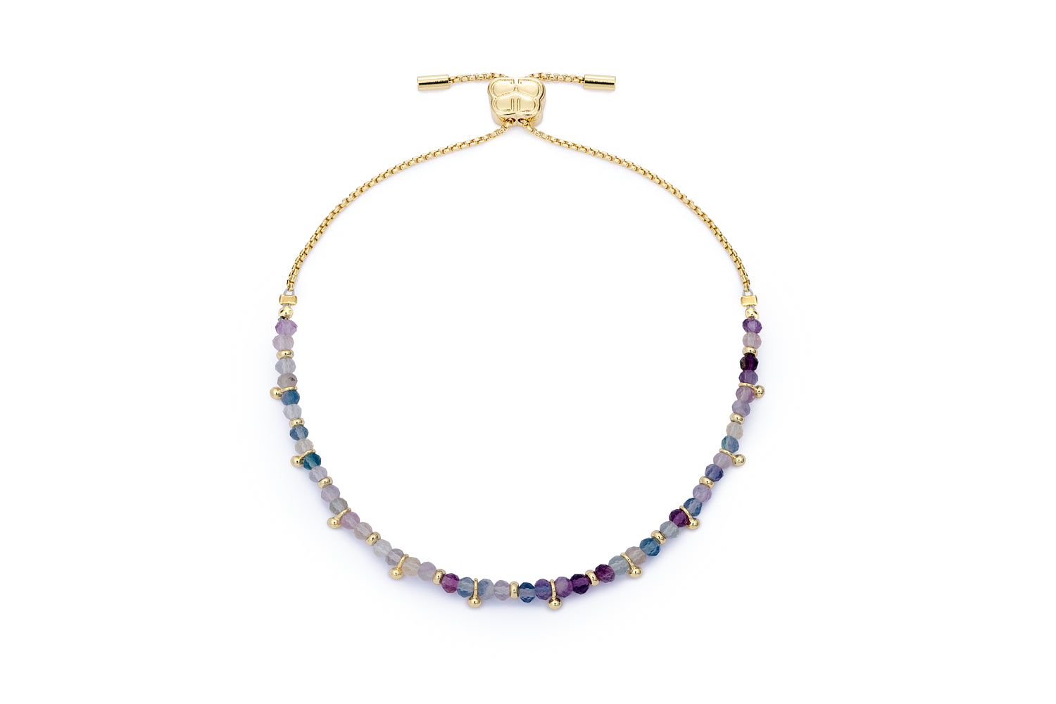 Harmony Rainbow Fluorite Gold Bracelet