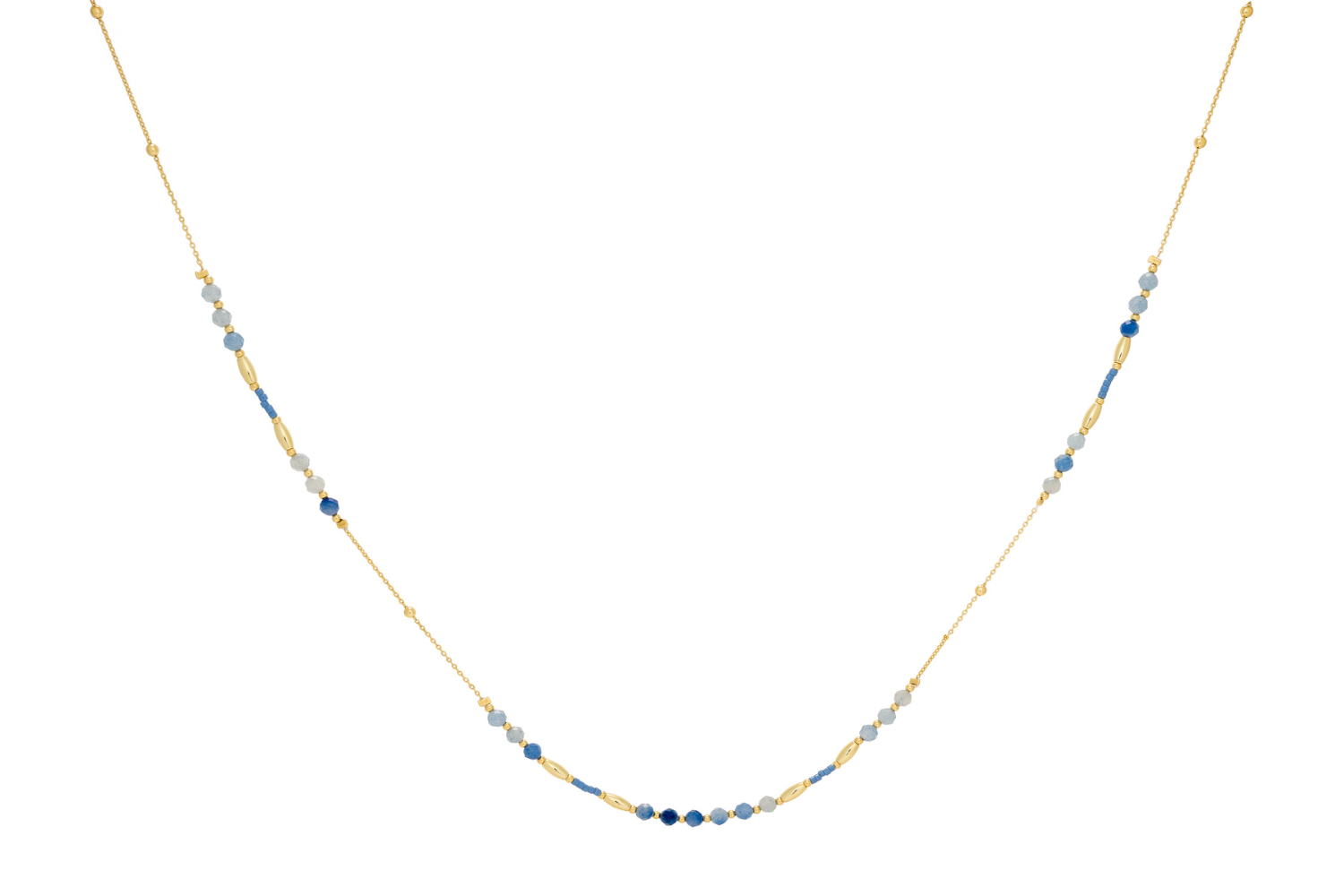 Horus Blue Aventurine Gold Gemstone Necklace