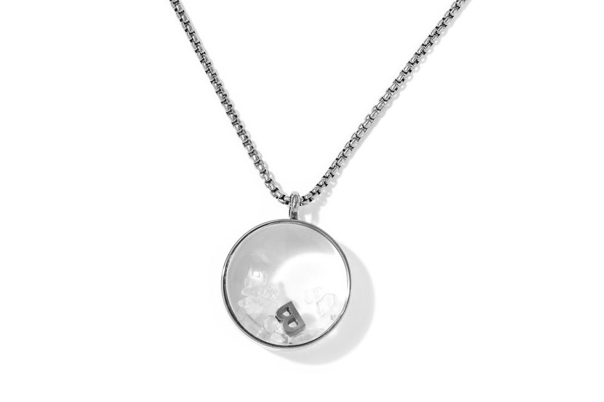Leilani Gemstone Personalised Letter Locket Stainless Steel Necklace