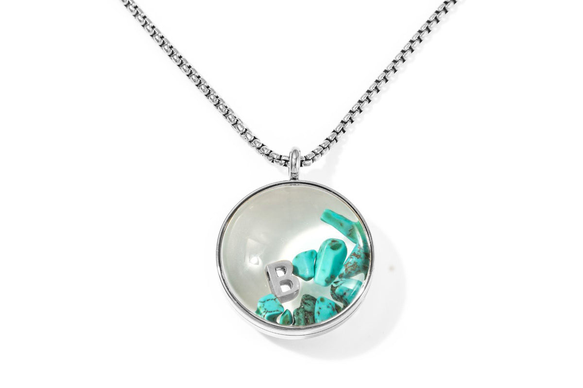 Leilani Gemstone Personalised Letter Locket Stainless Steel Necklace