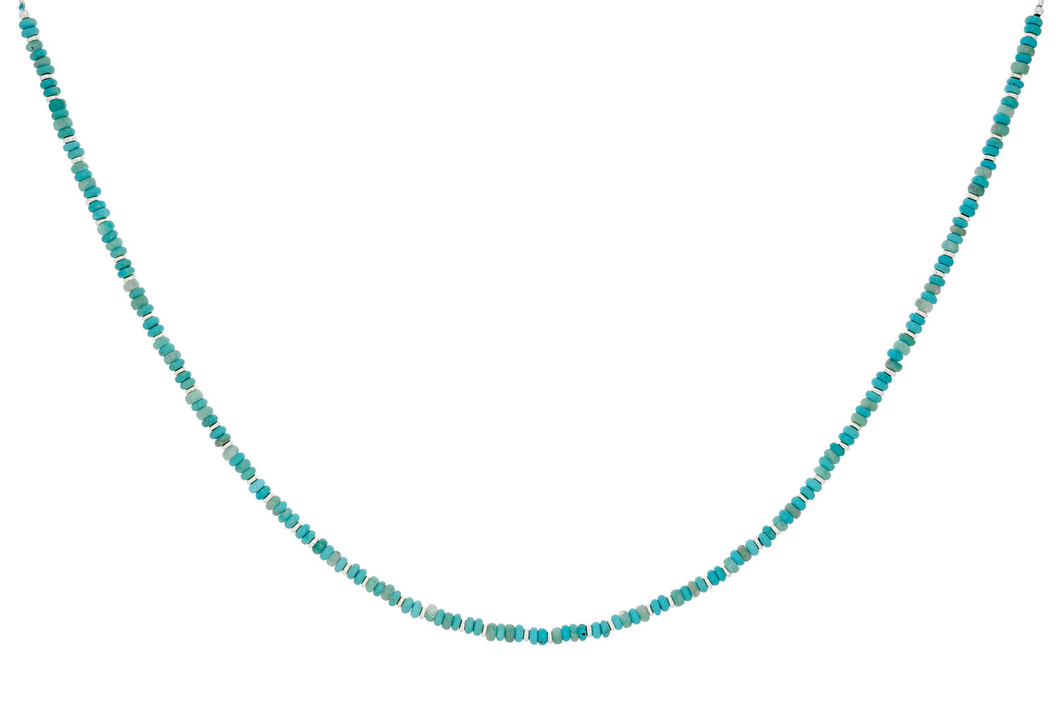 Liana Amazonite and Turquoise Howlite Silver Bead Necklace