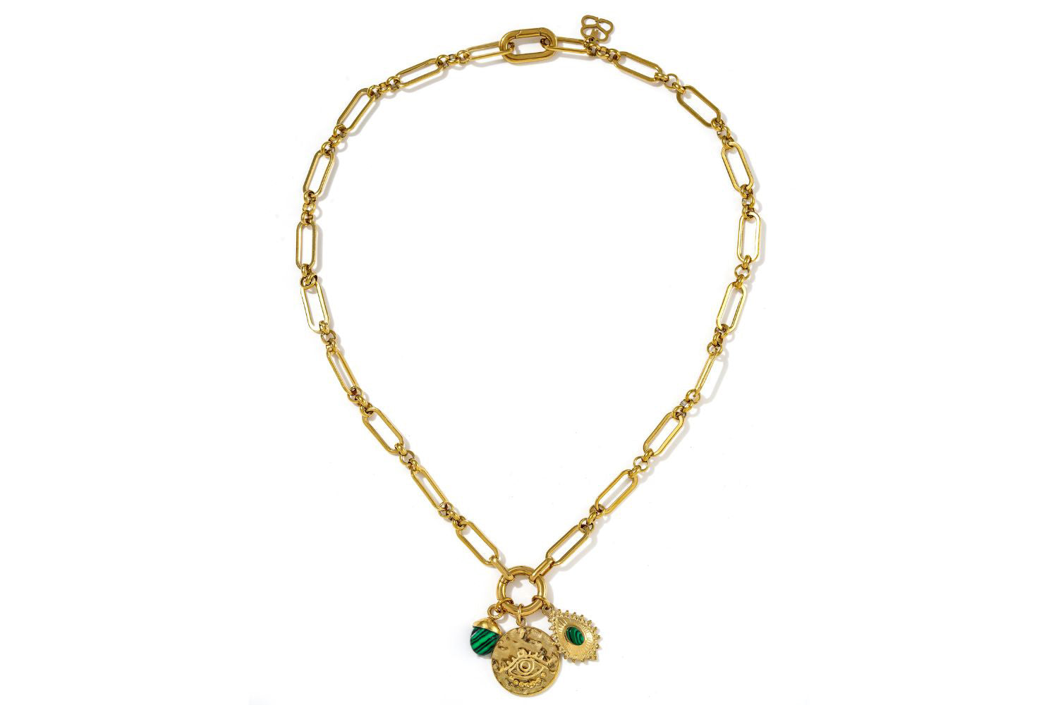 Full Length Luma Malachite Charm Necklace