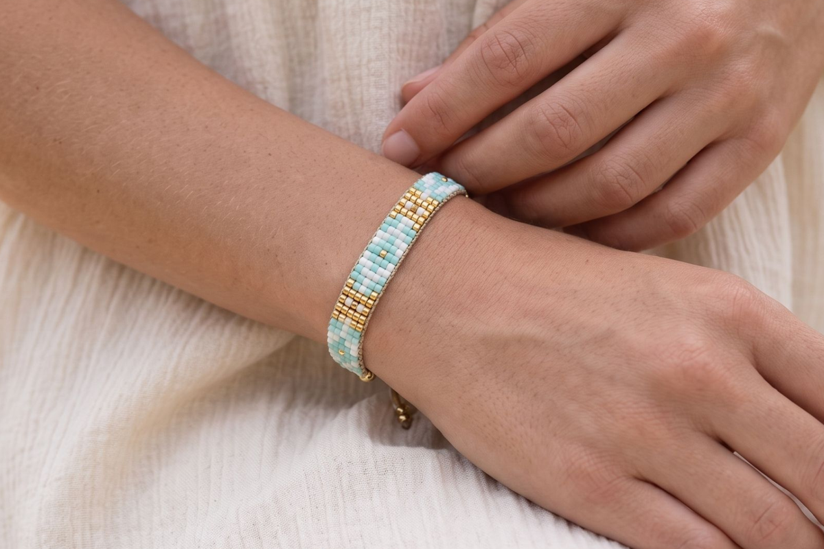 Matira Aqua Beaded Friendship Bracelet SS