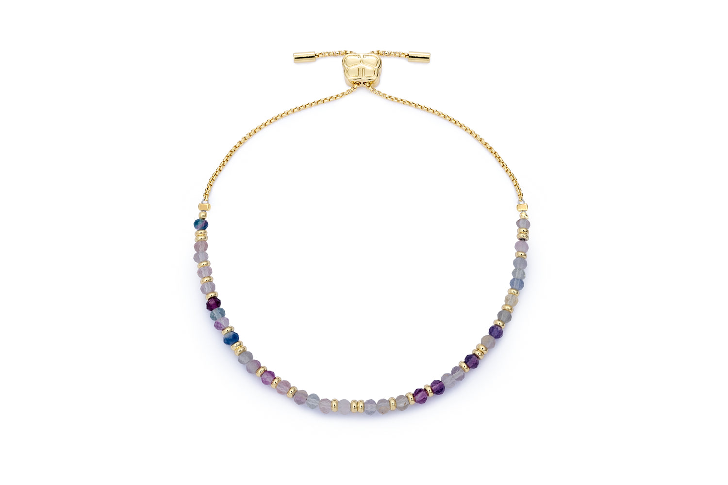 Mystical Rainbow Fluorite Gold Bracelet