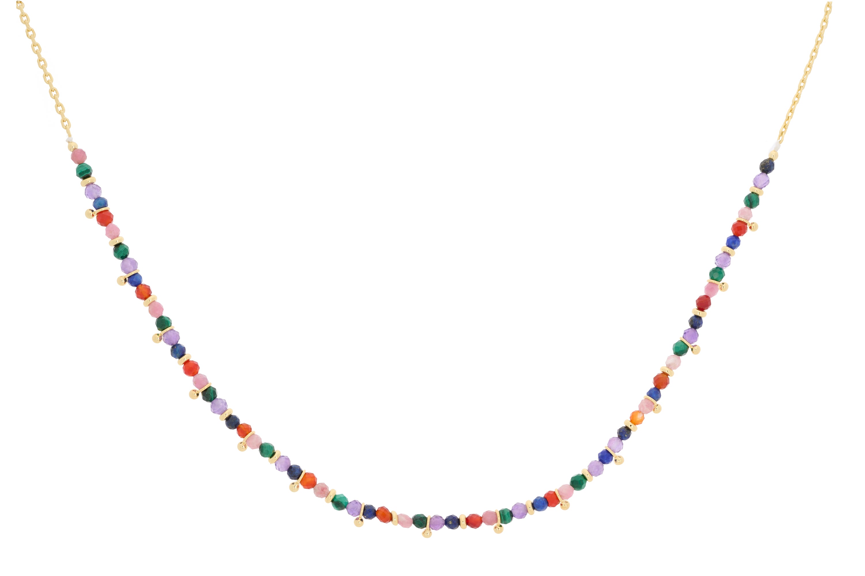 Salus Bright Multi Gemstone Gold Necklace