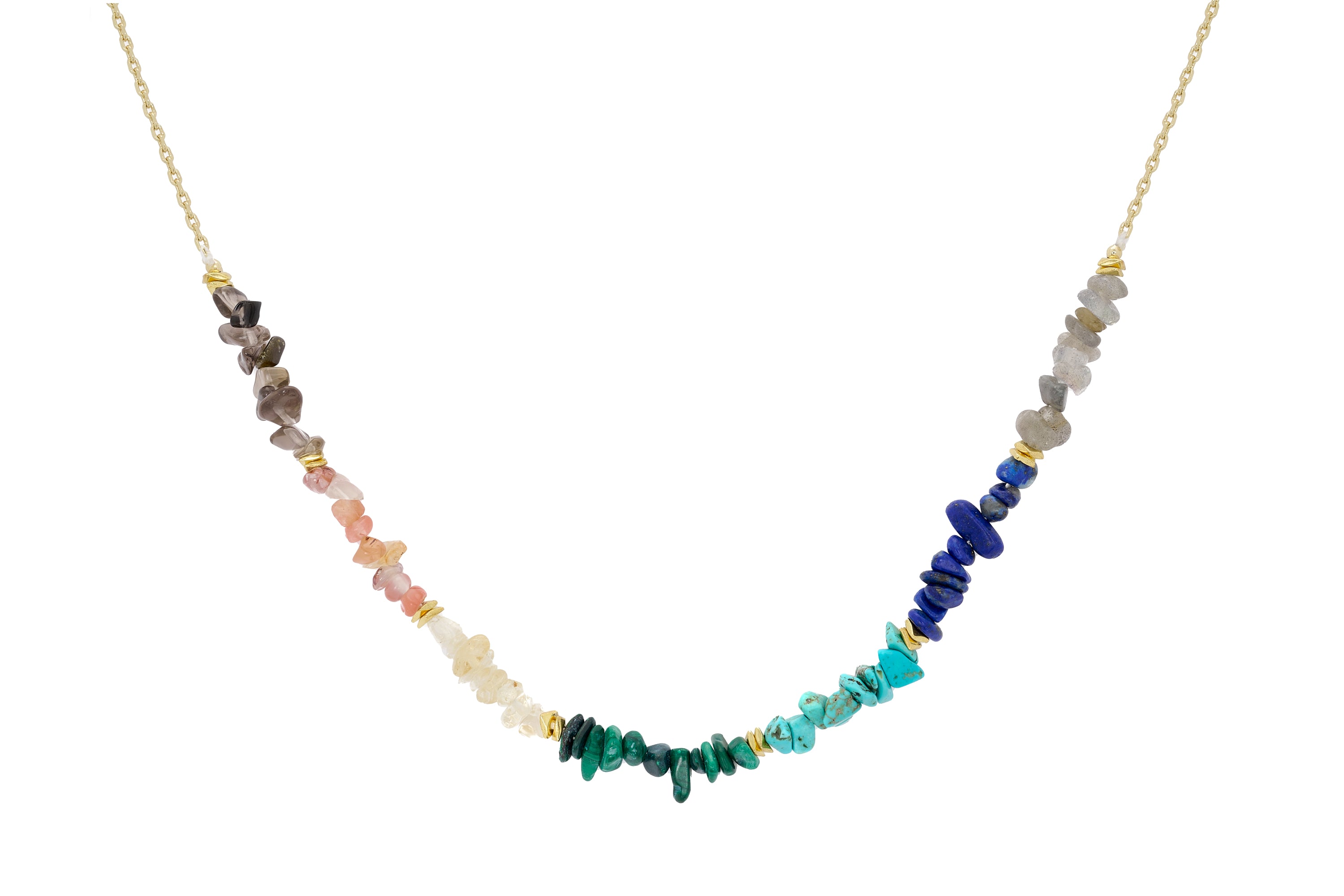 Unity Rough Cut Gemstone Gold Necklace