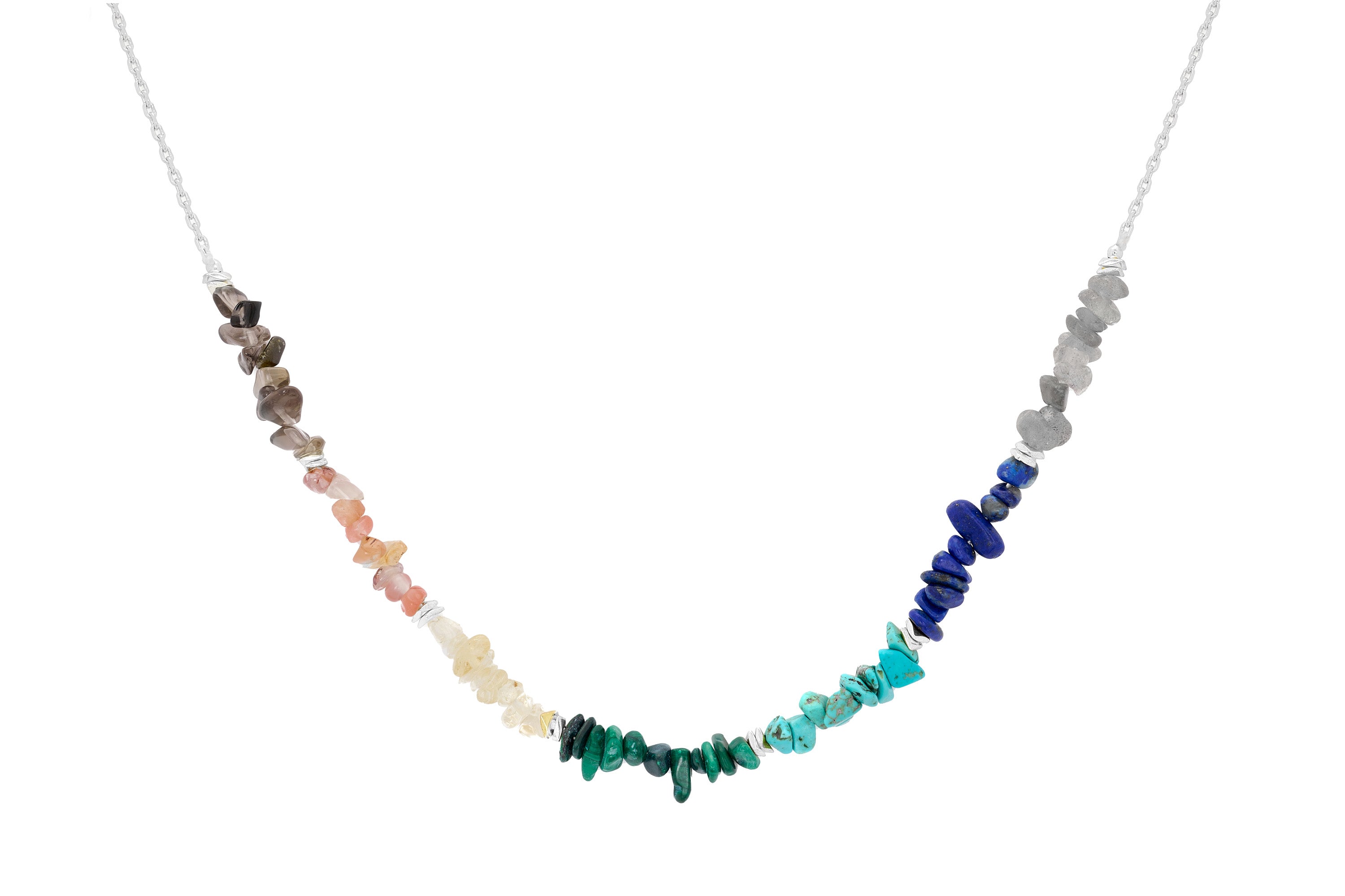 Unity Rough Cut Gemstone Silver Necklace