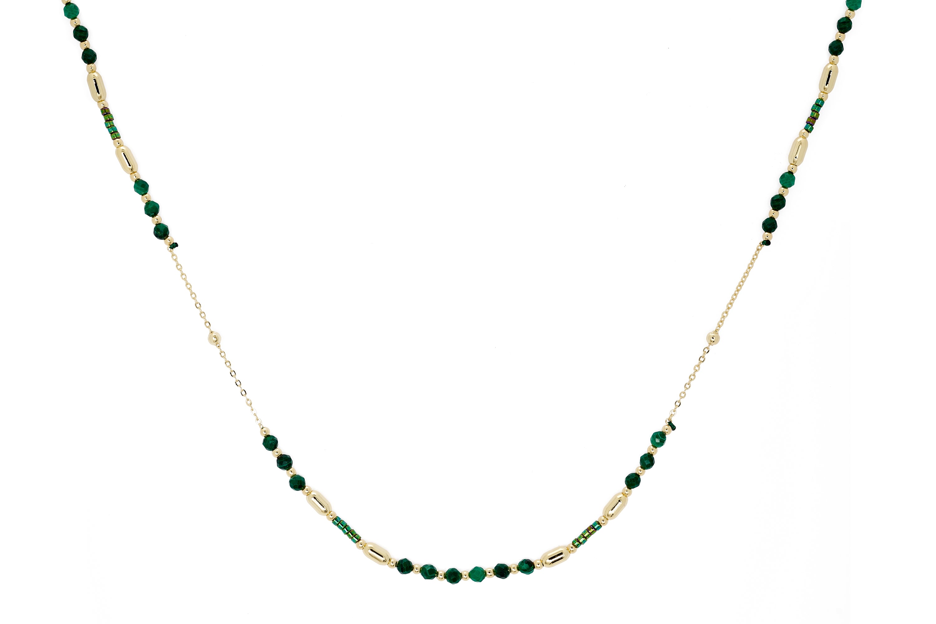 Horus Malachite Gold Gemstone Necklace